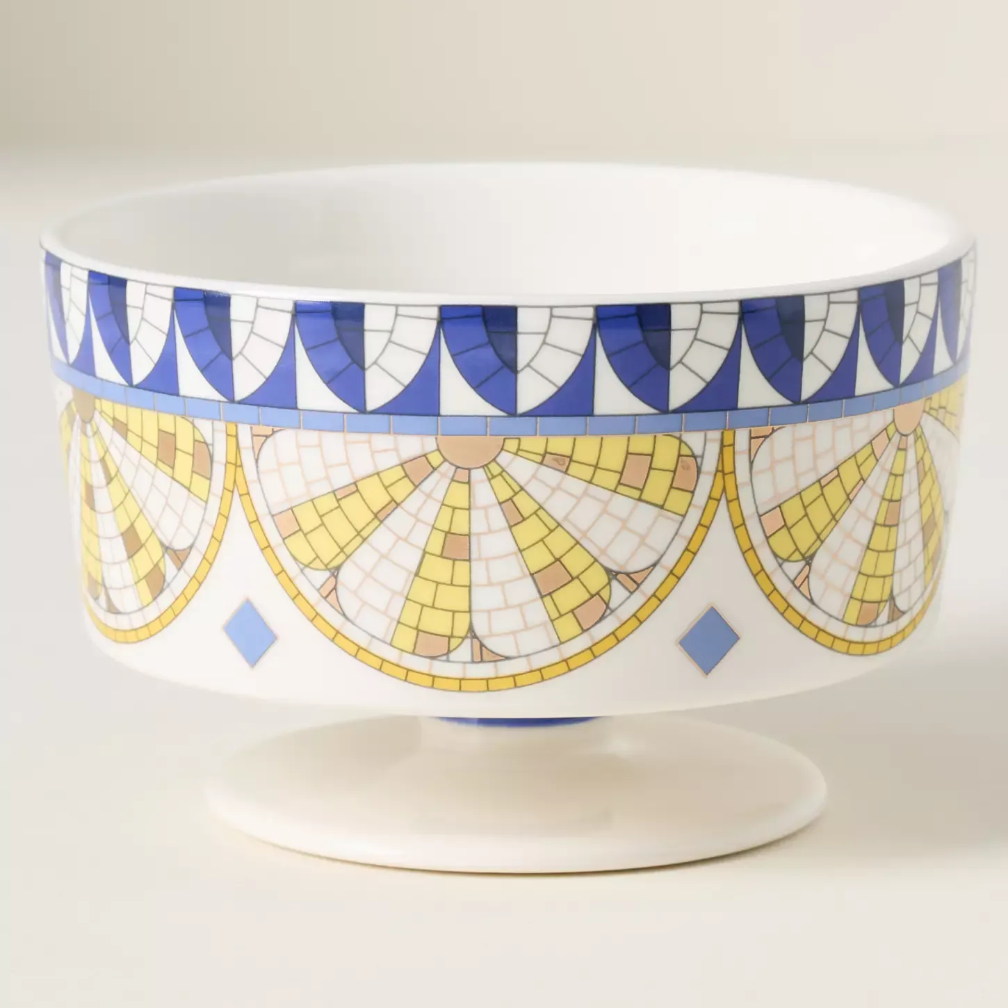 Bistro Tile Stoneware 24k Gold Accent Italia Gelato Bowl