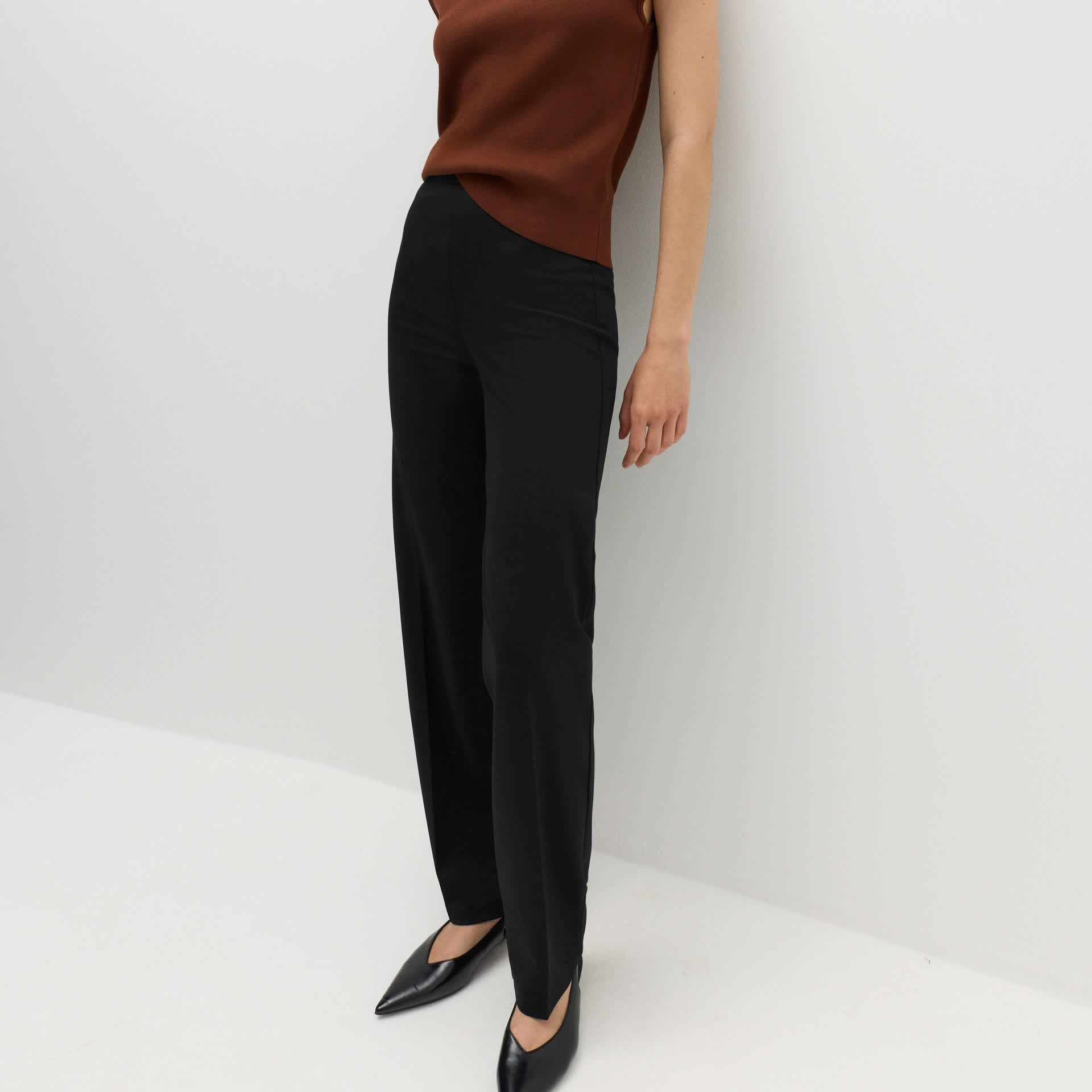Jersey Straight Leg Trousers With Stretch