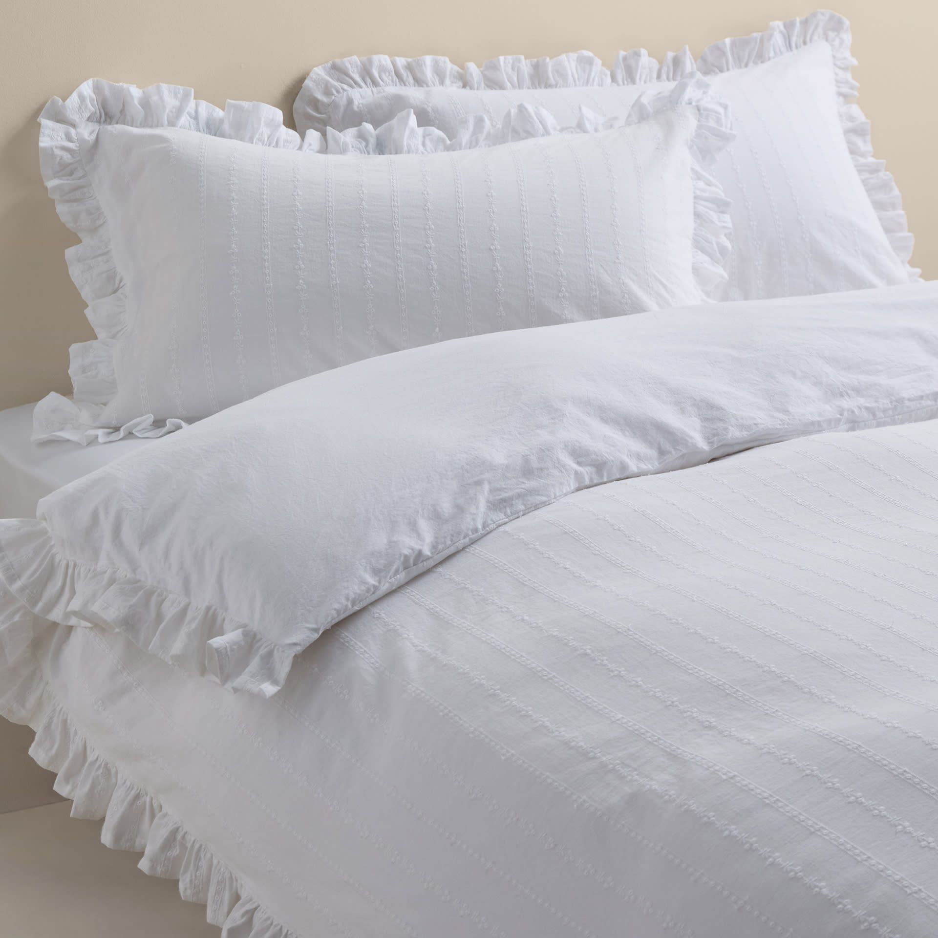 Pure Cotton French Ruffle Embroidery Bedding Set