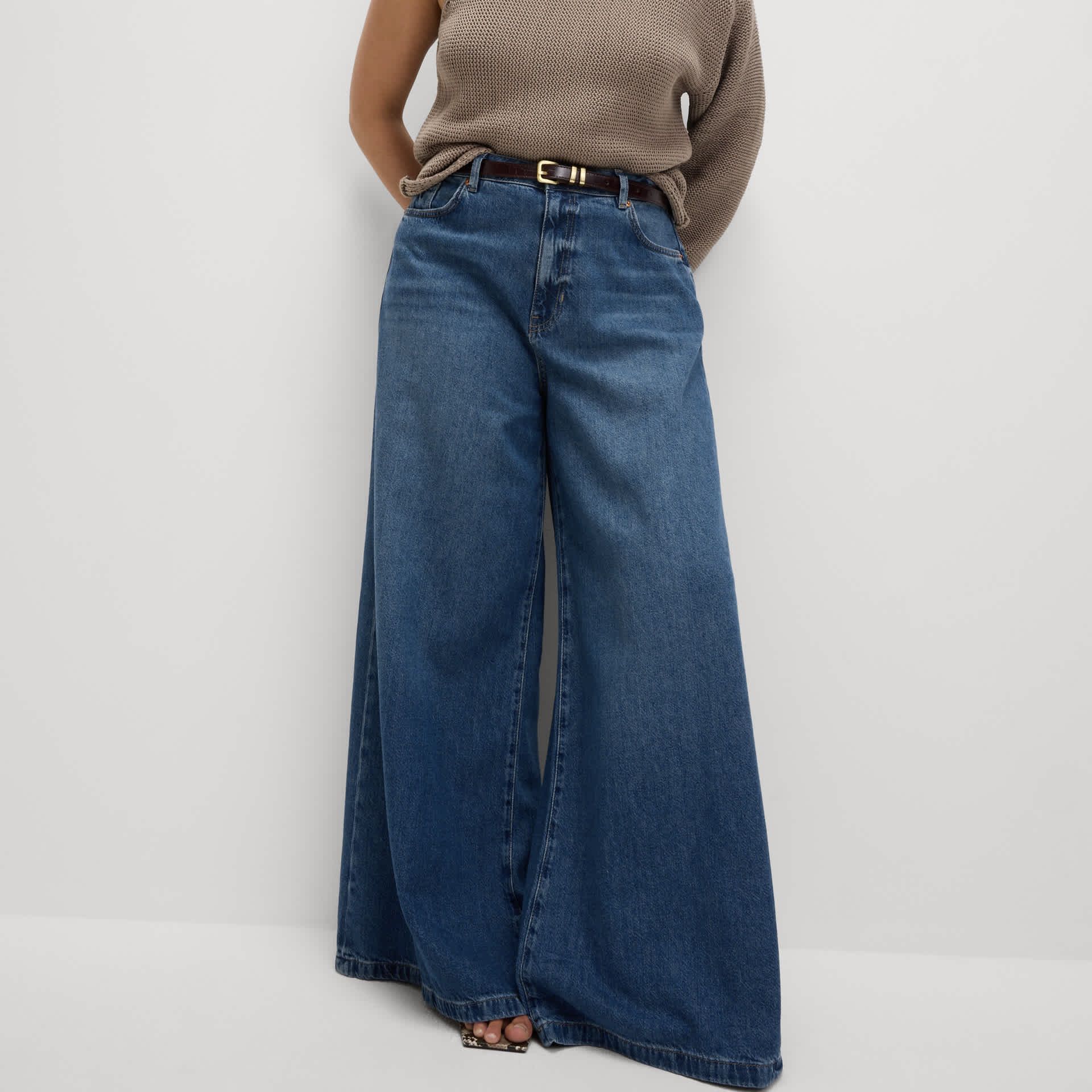 Lyocell&amp;trade; Blend Wide Palazzo Leg Jeans