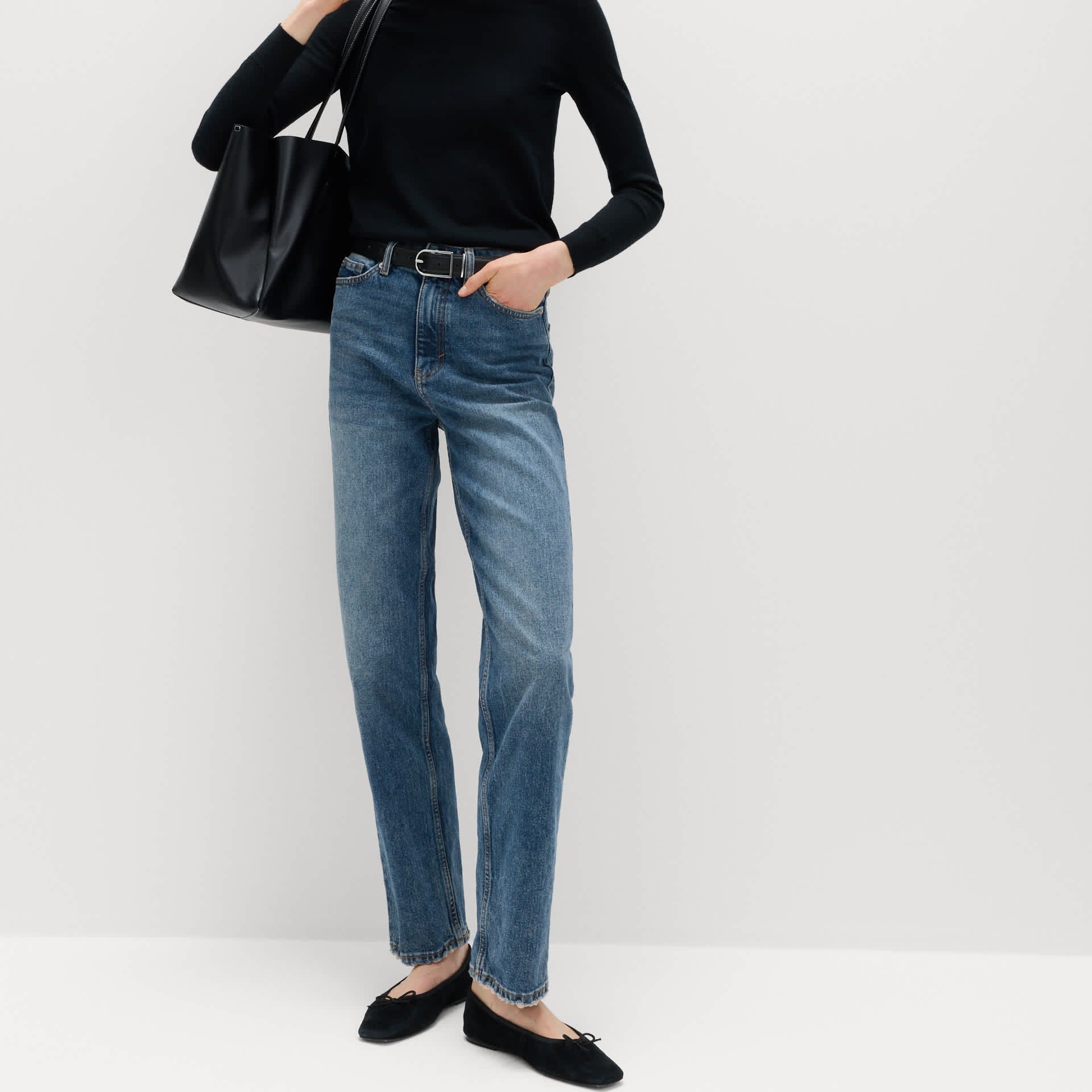 High Waisted Straight Leg Jeans