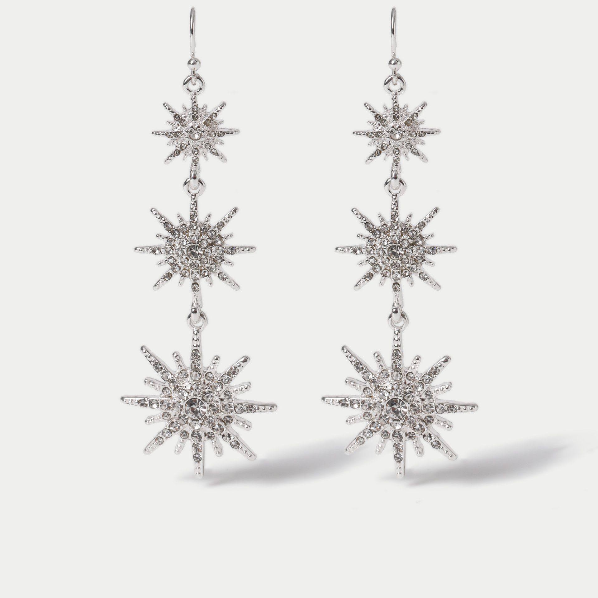 3 Drop Snowflake Earrings