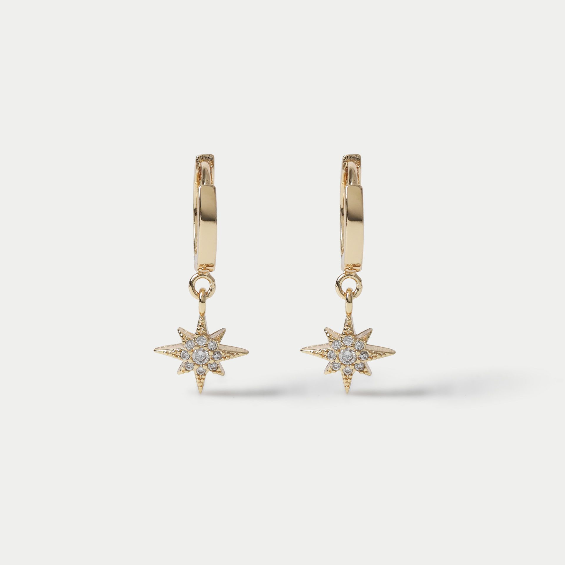 Cubic Zirconia Star Earrings