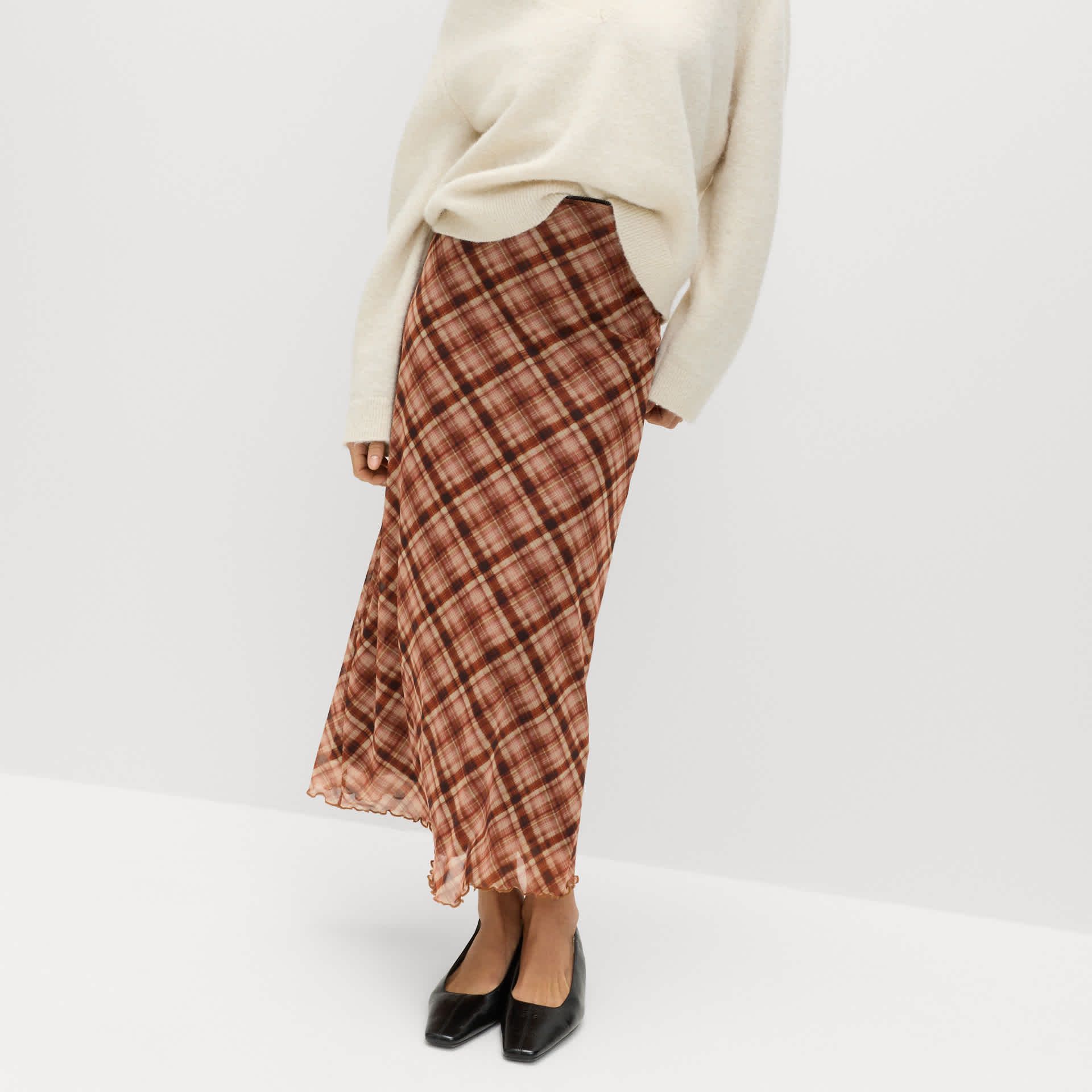 Checked Midaxi Pencil Skirt