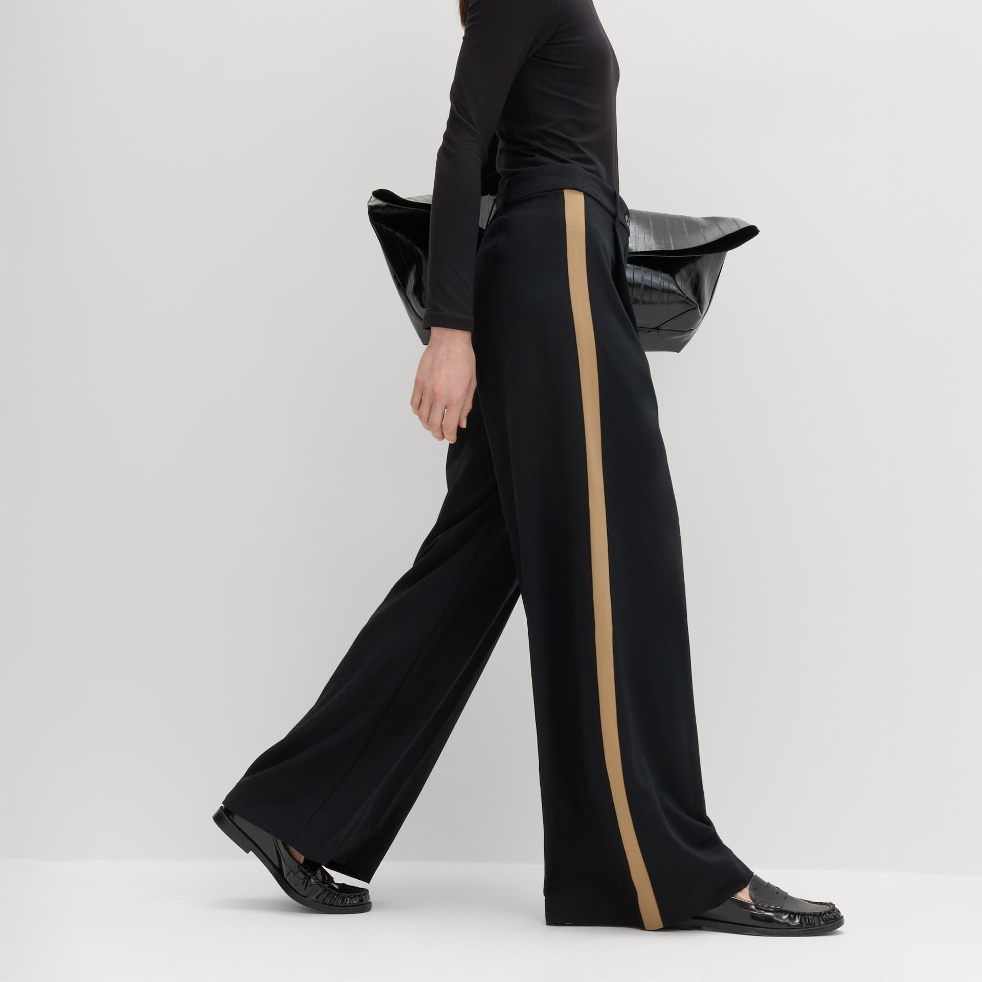 Side Stripe Wide Leg Trousers