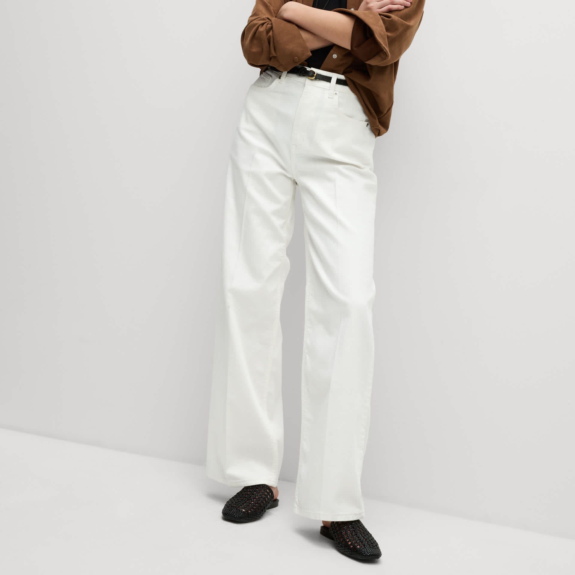 High Waisted Smart Wide Leg Jeans