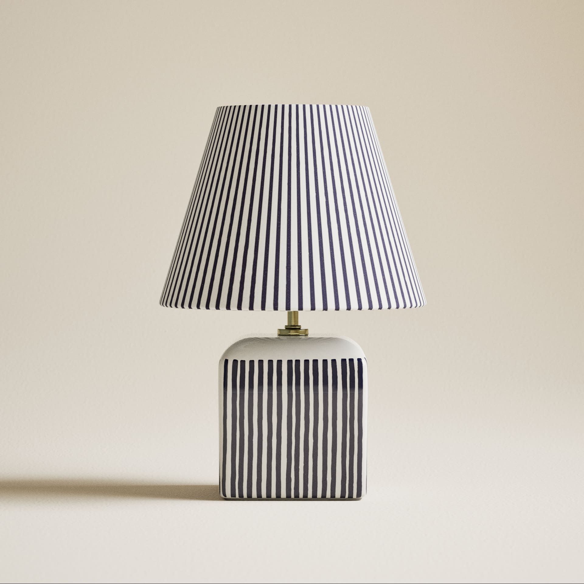 Joshua Ceramic Striped Rechargeable Table Lamp