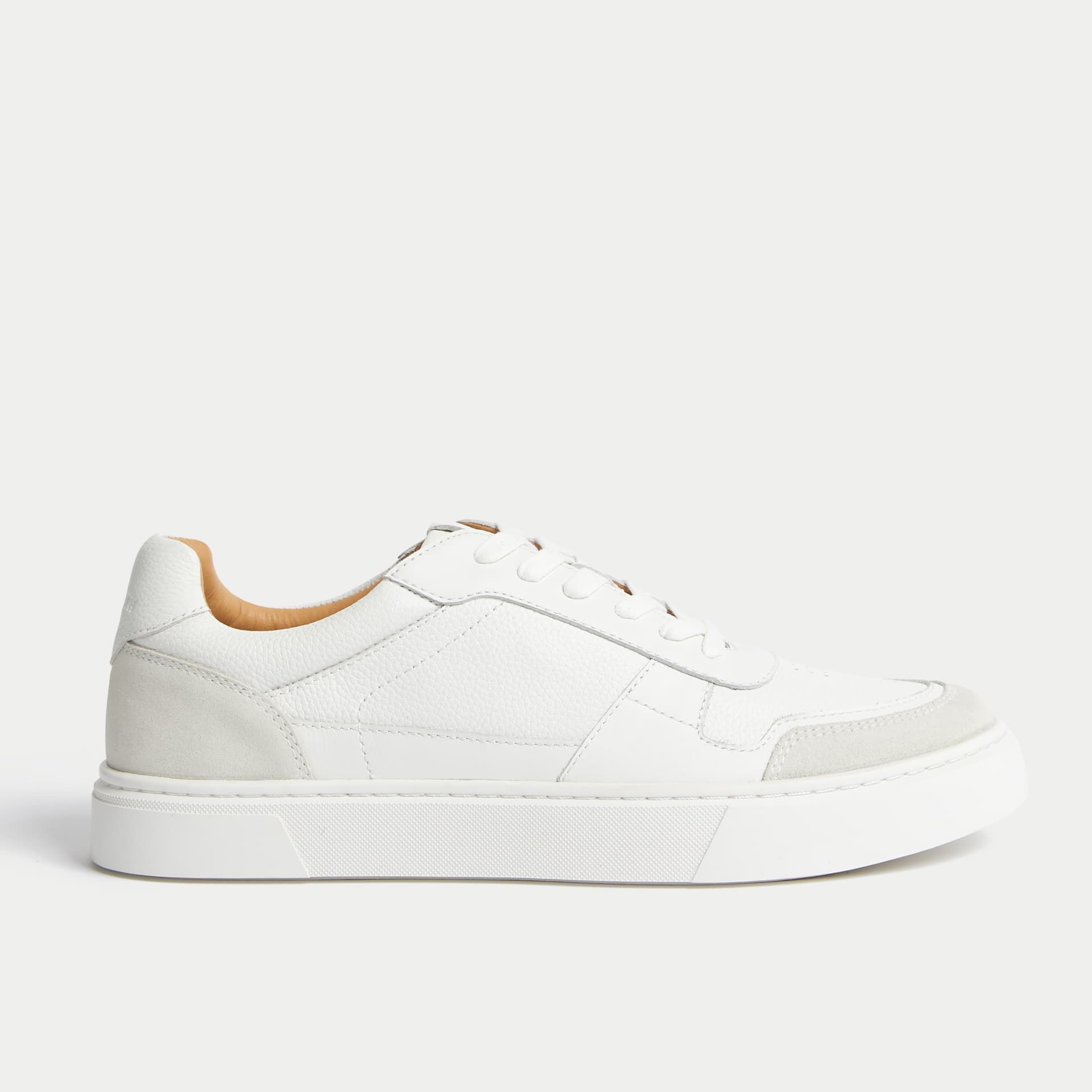Leather Lace Up Performance Trainers With Freshfeet&amp;trade;