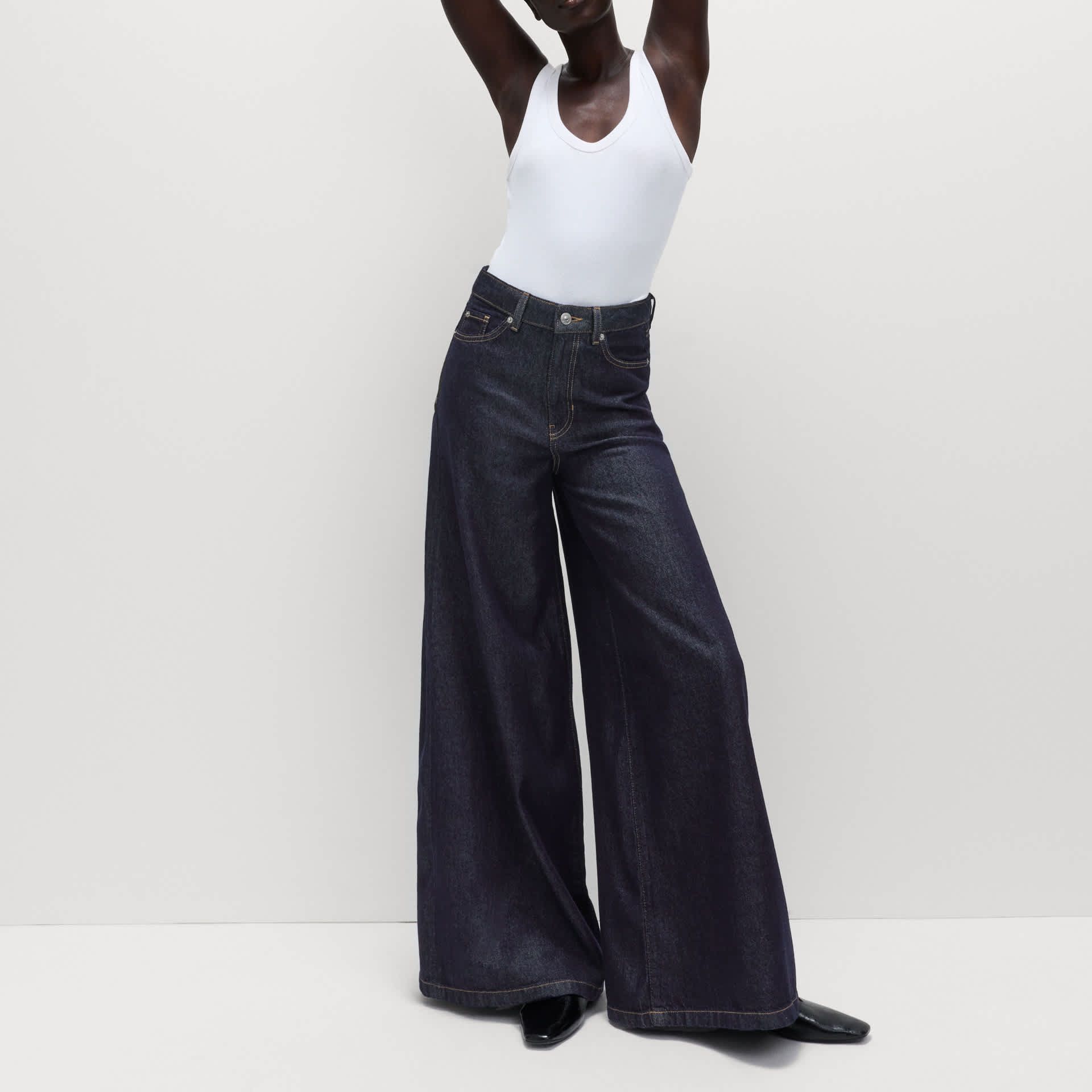 Lyocell&amp;trade; Blend Wide Palazzo Leg Jeans