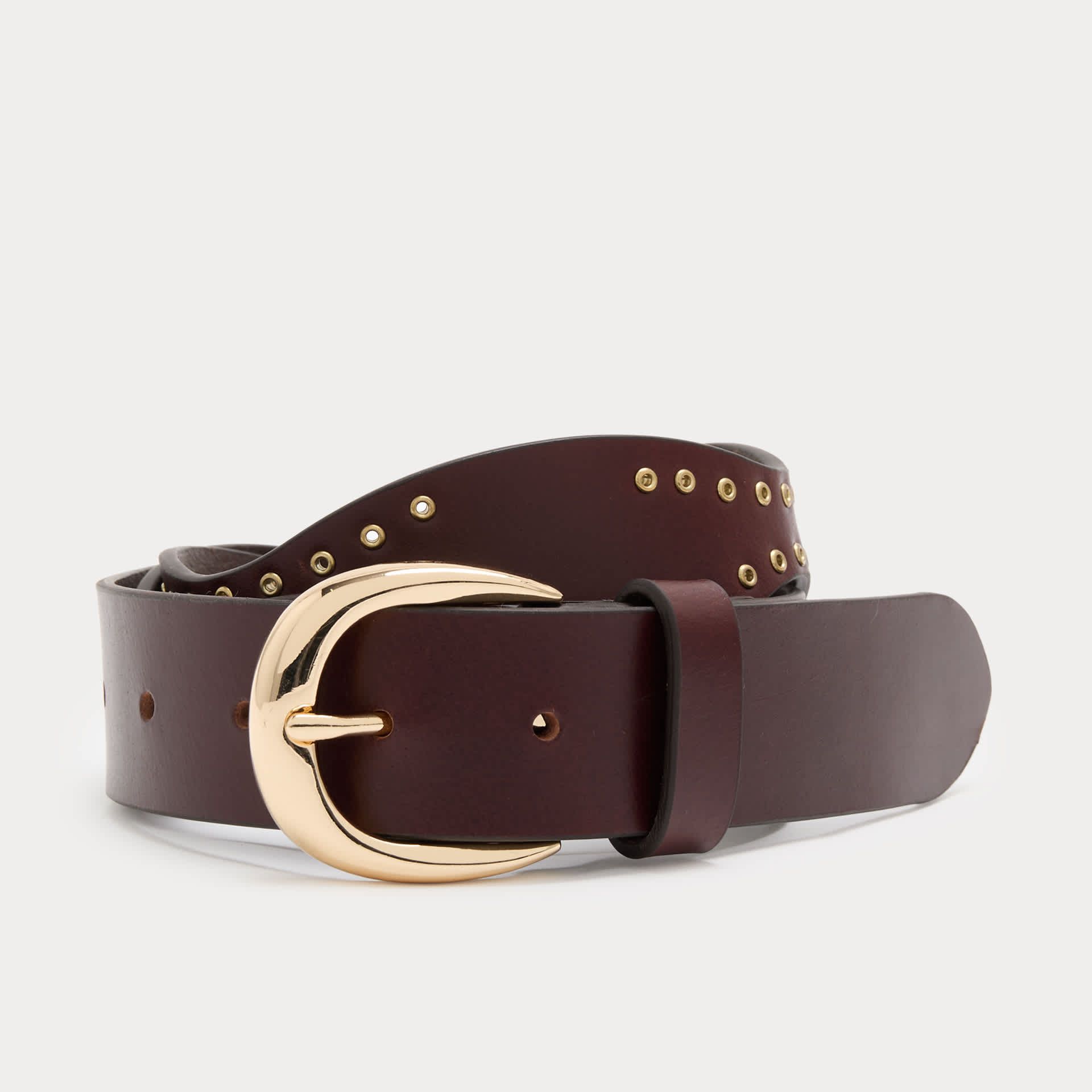 Leather Feature Buckle Waist Belt