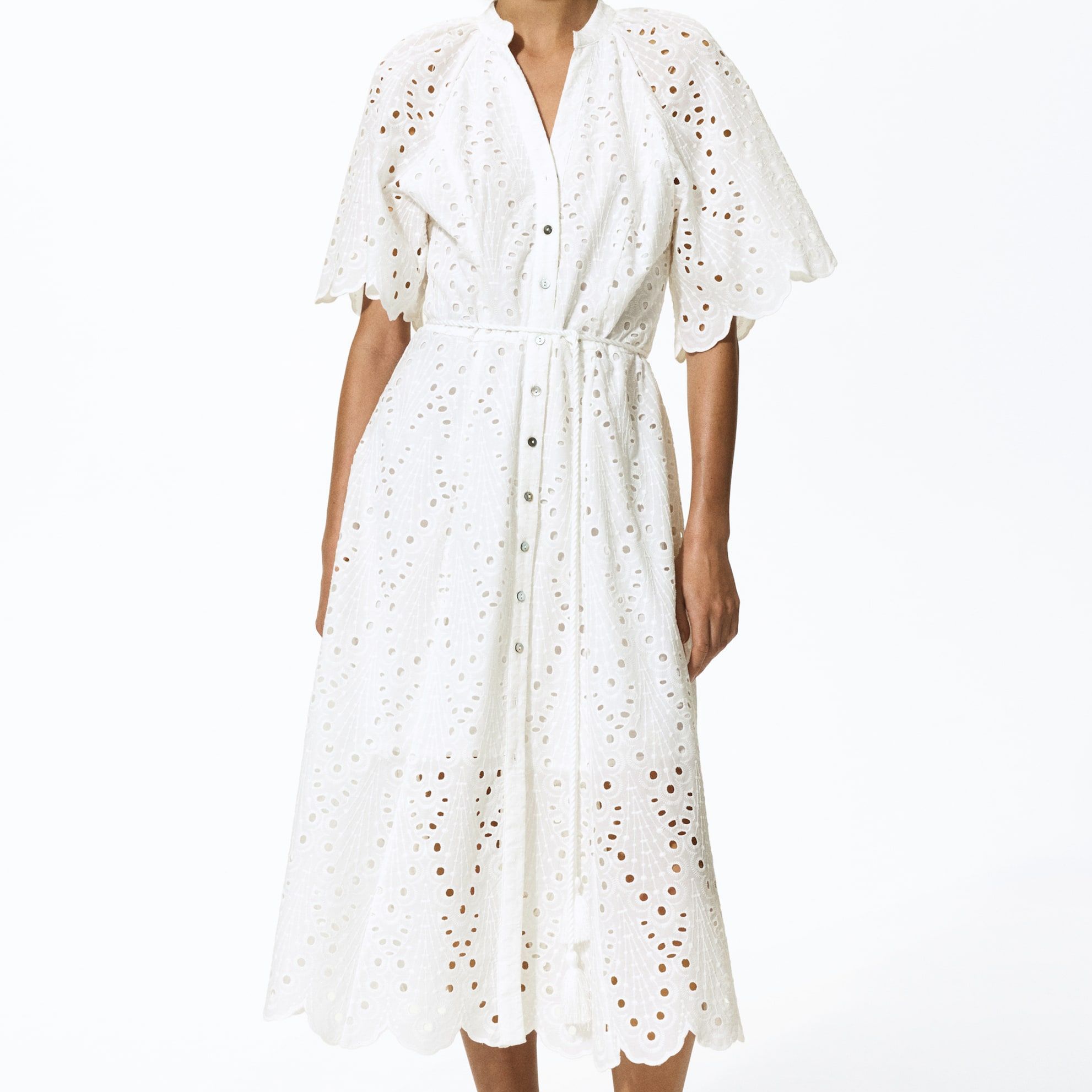 Broderie Anglaise Shirt Dress