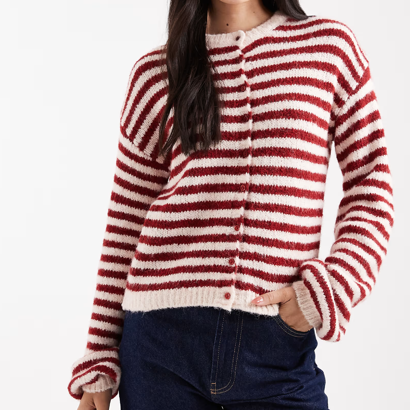 ASOS, Red Stripe Cardigan
