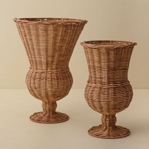Woven Rattan Footed Vessel