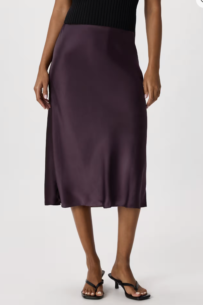 100% Washable Silk Skirt in Champagne