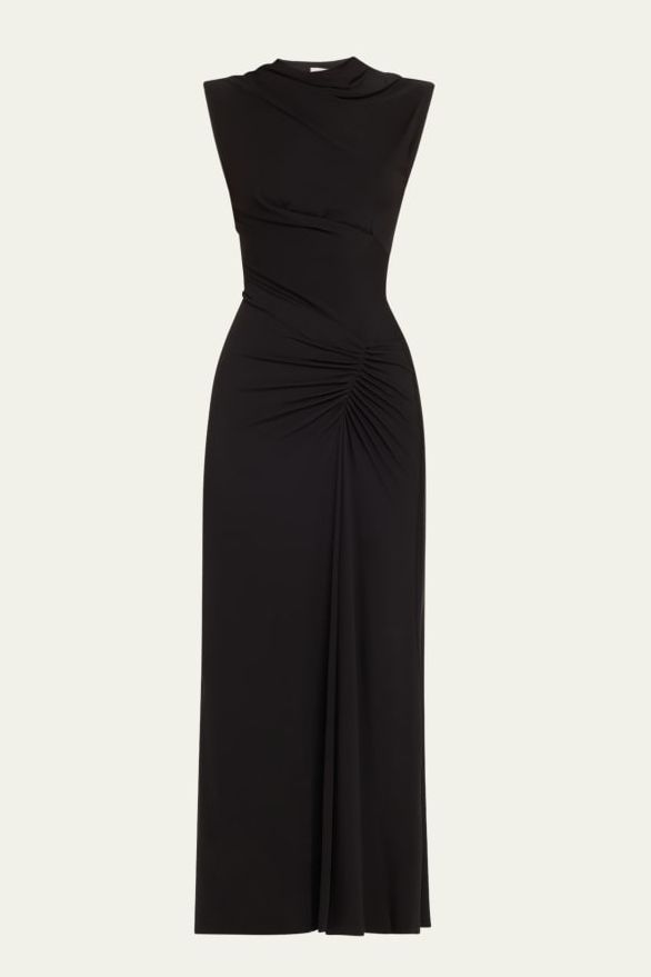 Acacia Sleeveless Gathered Midi Dress