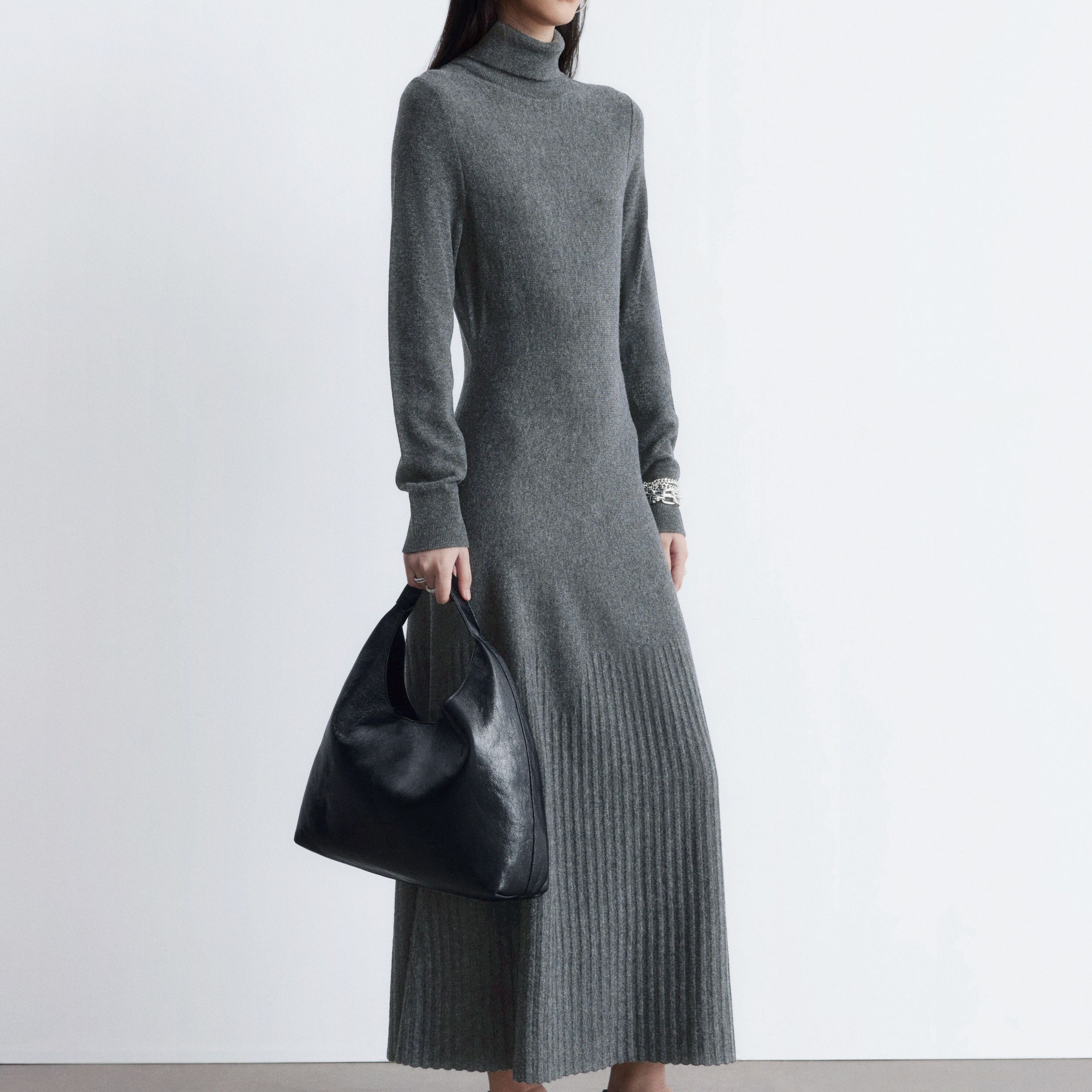 Merino Wool Turtleneck Maxi Dress