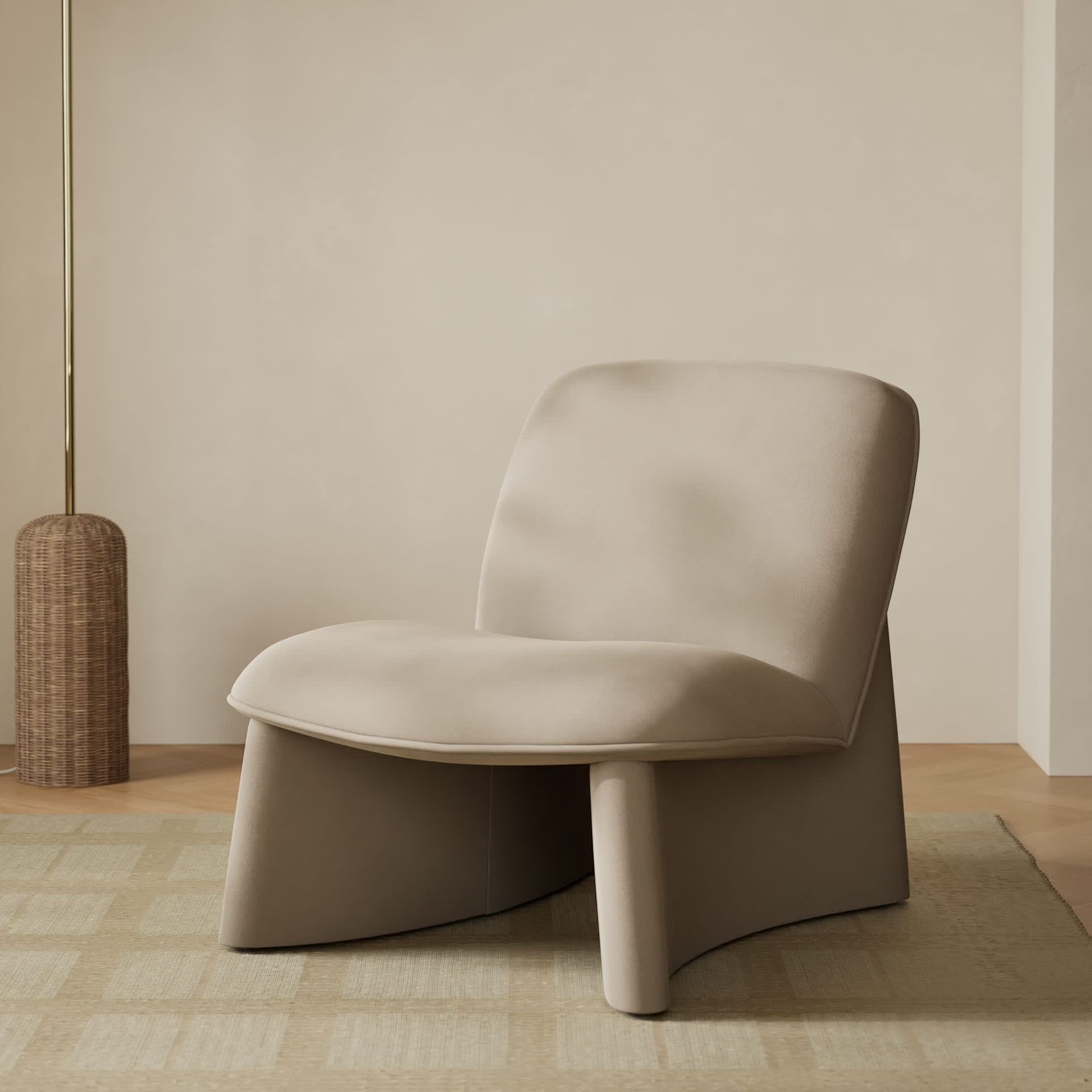 Slipper Velvet Accent Chair