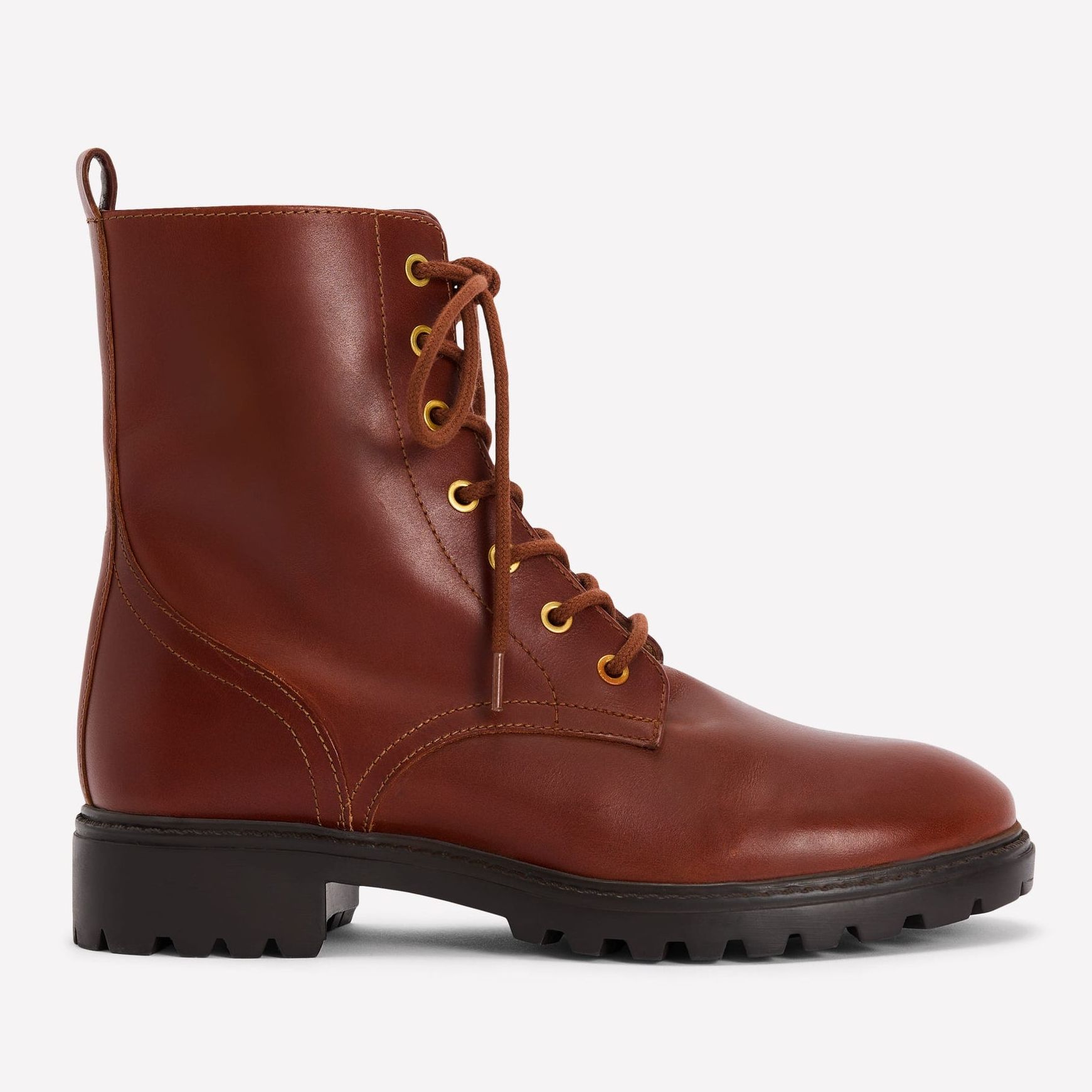 Alex Lace Up Ankle Boots-Russet Tan Leather
