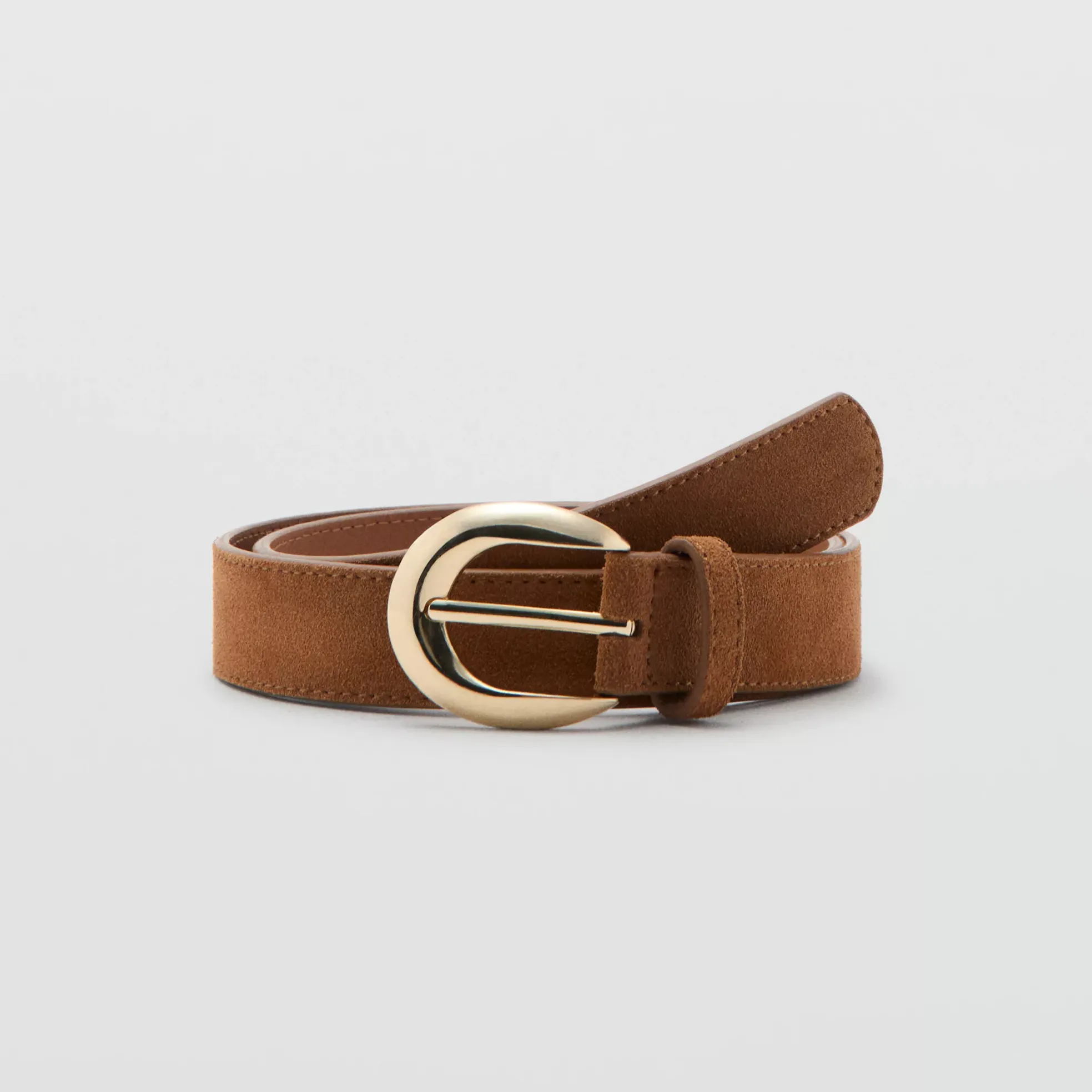 Leather Belt With Oval Buckle - Women | Mango United Kingdom