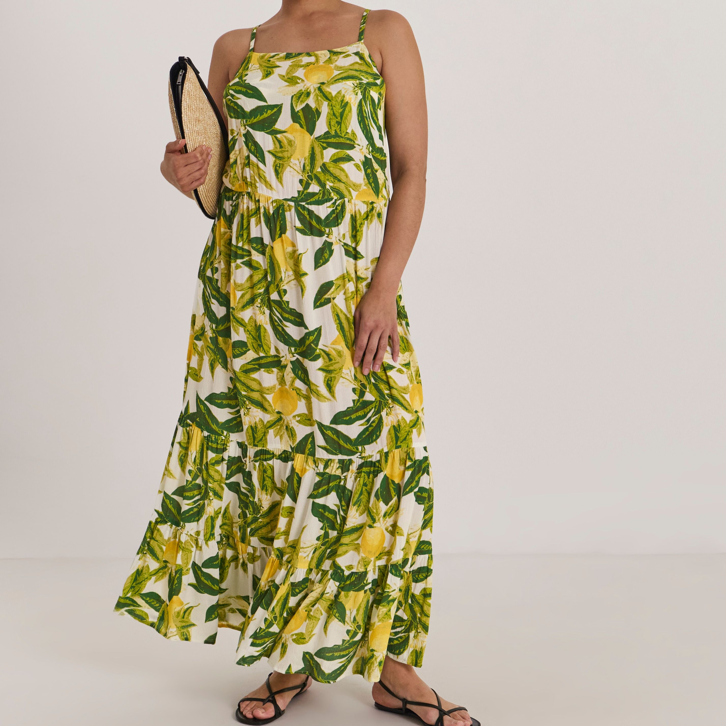 Maxi Beach Dress Lemon Print - Lemon Print - 22