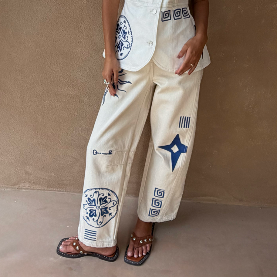 Dolce Vita Embroidered Denim Barrel Leg Jeans - 06