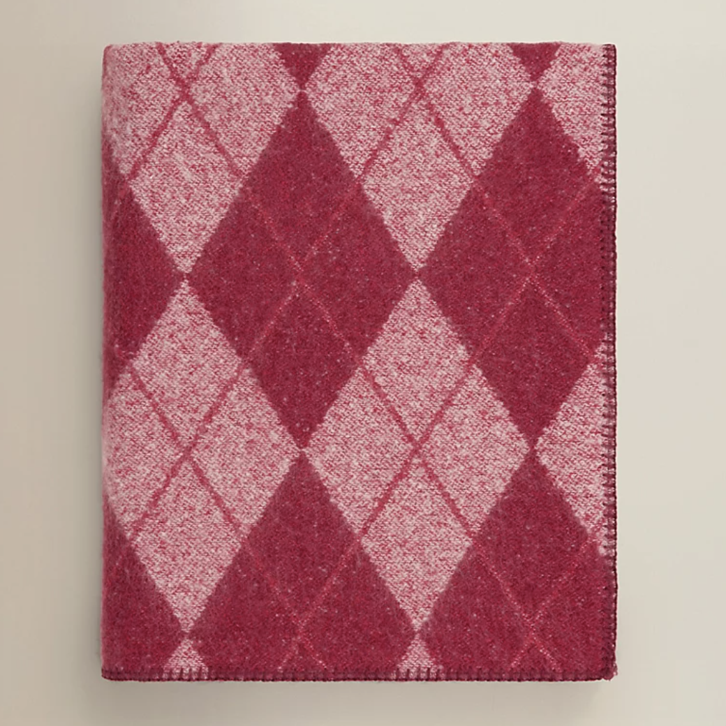 George at Asda, Red Argyle Brushed Throw - 120 x 150cm
