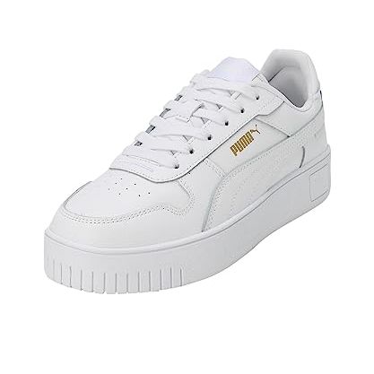Puma Womens Carina Street Sneaker, Puma White Puma White Puma Gold, 6 Uk