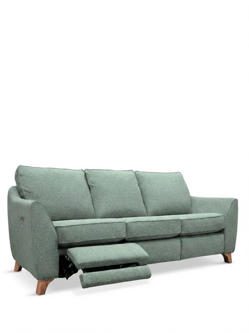 JOHN LEWIS, G Plan Vintage the Sixty Eight Lhf Large 3 Seater Sofa With Footrest Mechanism, Tweed Seaglass