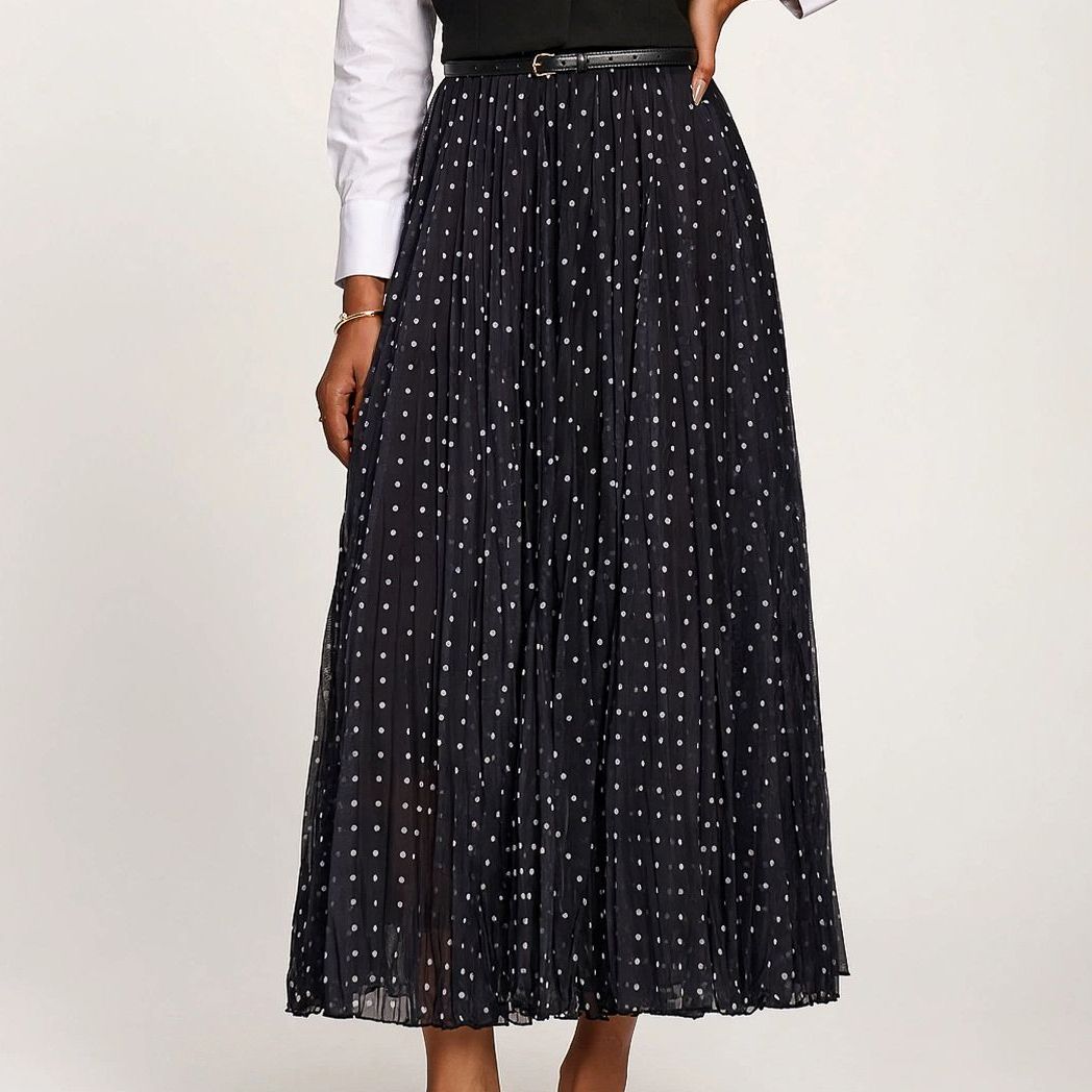 Spotty&amp;nbsp;crinkle Mesh Maxi Skirt