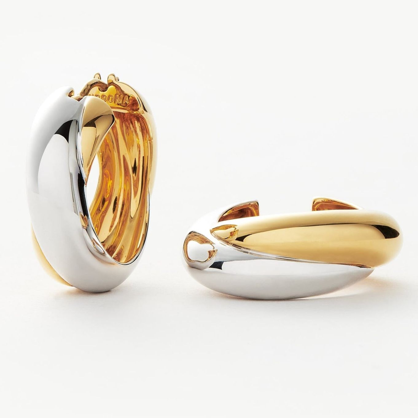 Lucy Williams Chunky Entwine Medium Hoop Earrings | Mixed Metal - 18ct Gold Plated/silver Plated