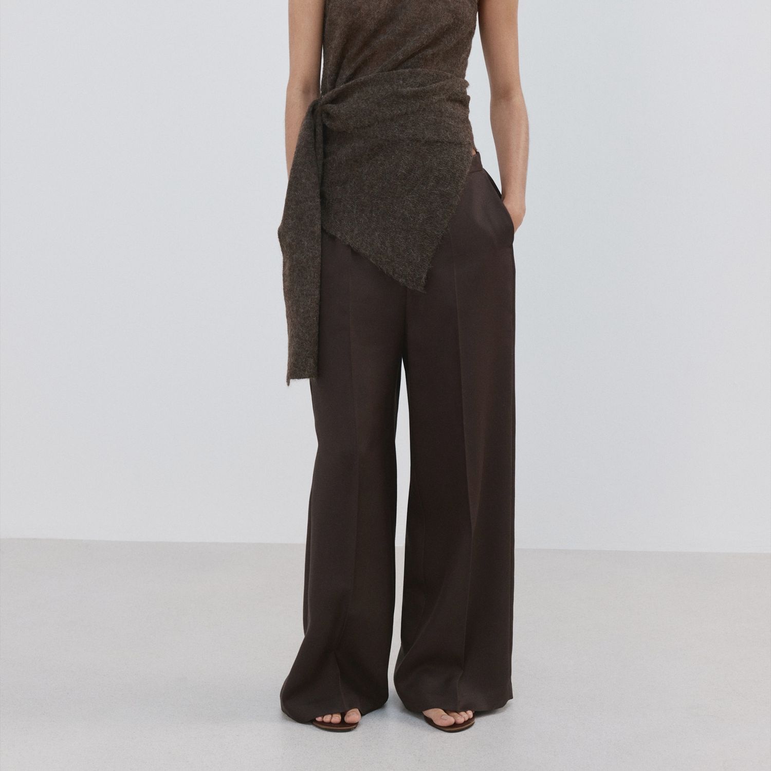 High-Waisted Lyocell Trousers - Women | Mango United Kingdom