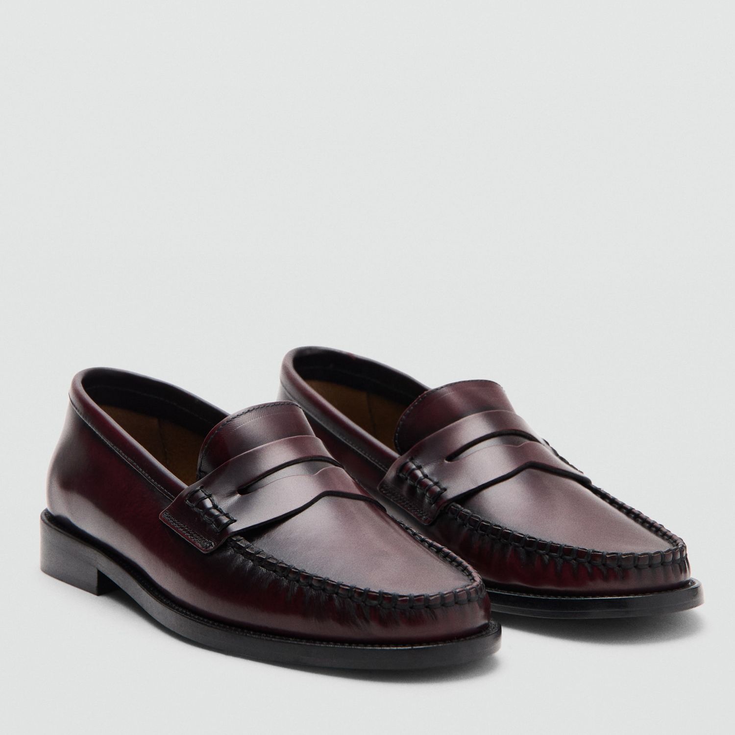 Gathered Leather Moccasin - Women | Mango United Kingdom