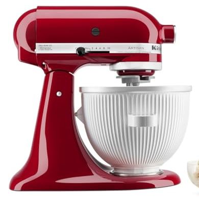 Kitchenaid Ice Cream Maker Attachment for Stand Mixer, 2 Quart, Ksmicm, White