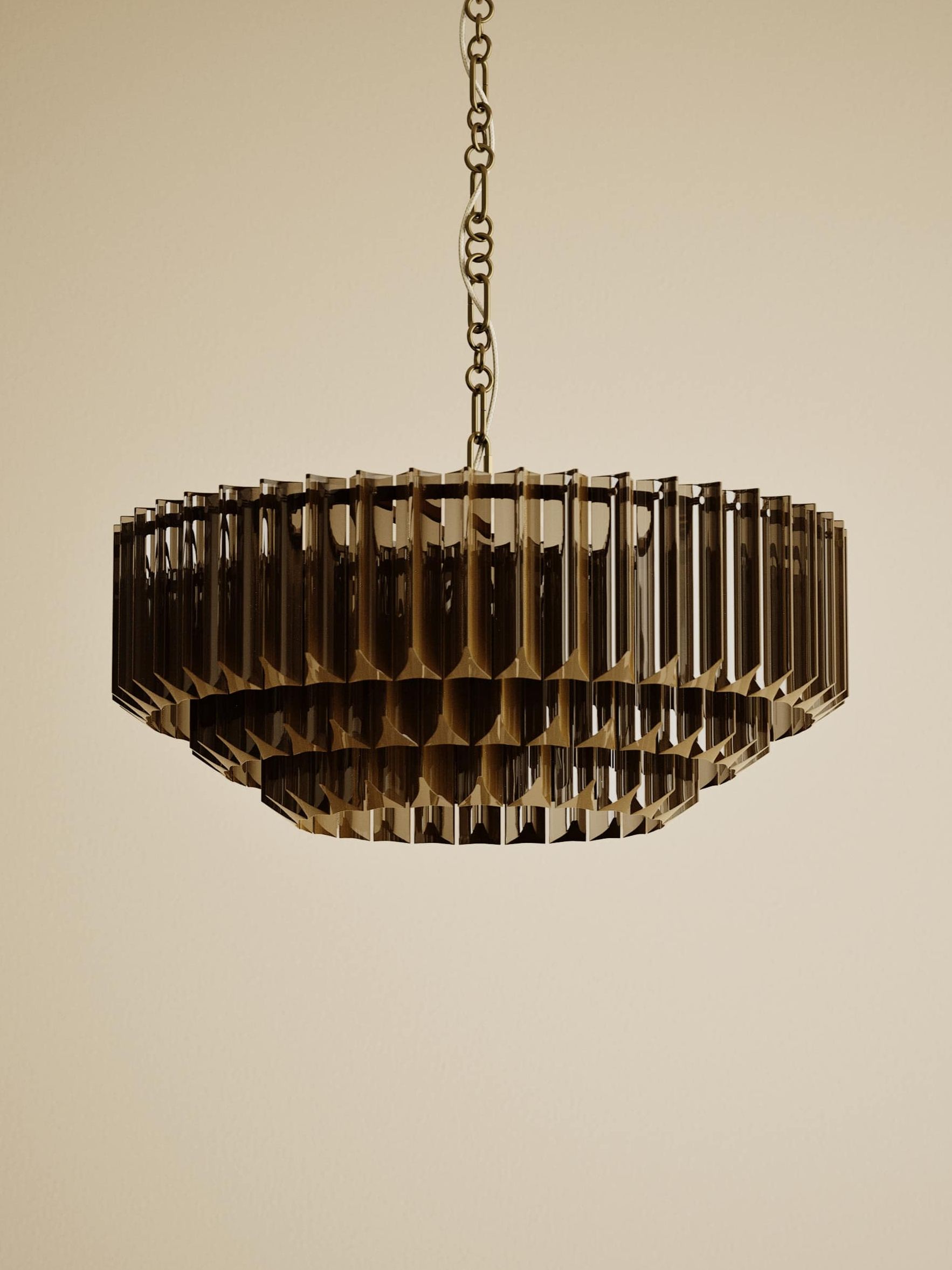 3 Tiered Glass Chandelier