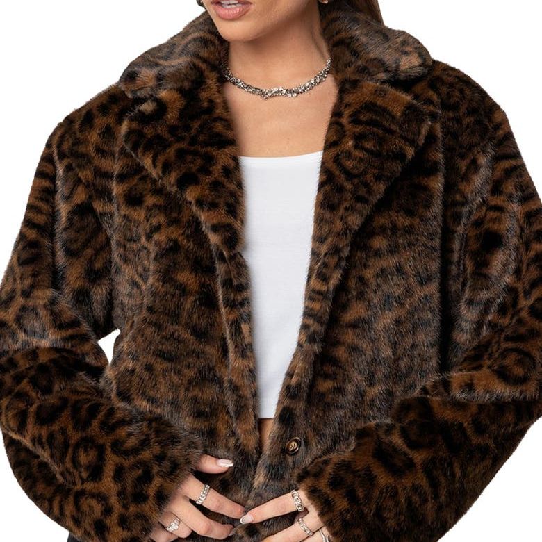 Lady Leopard Faux Fur Jacket