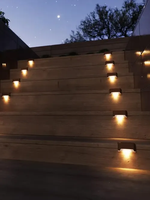 Stainless Steel Solar Powered Integrated LED Step Light Pack