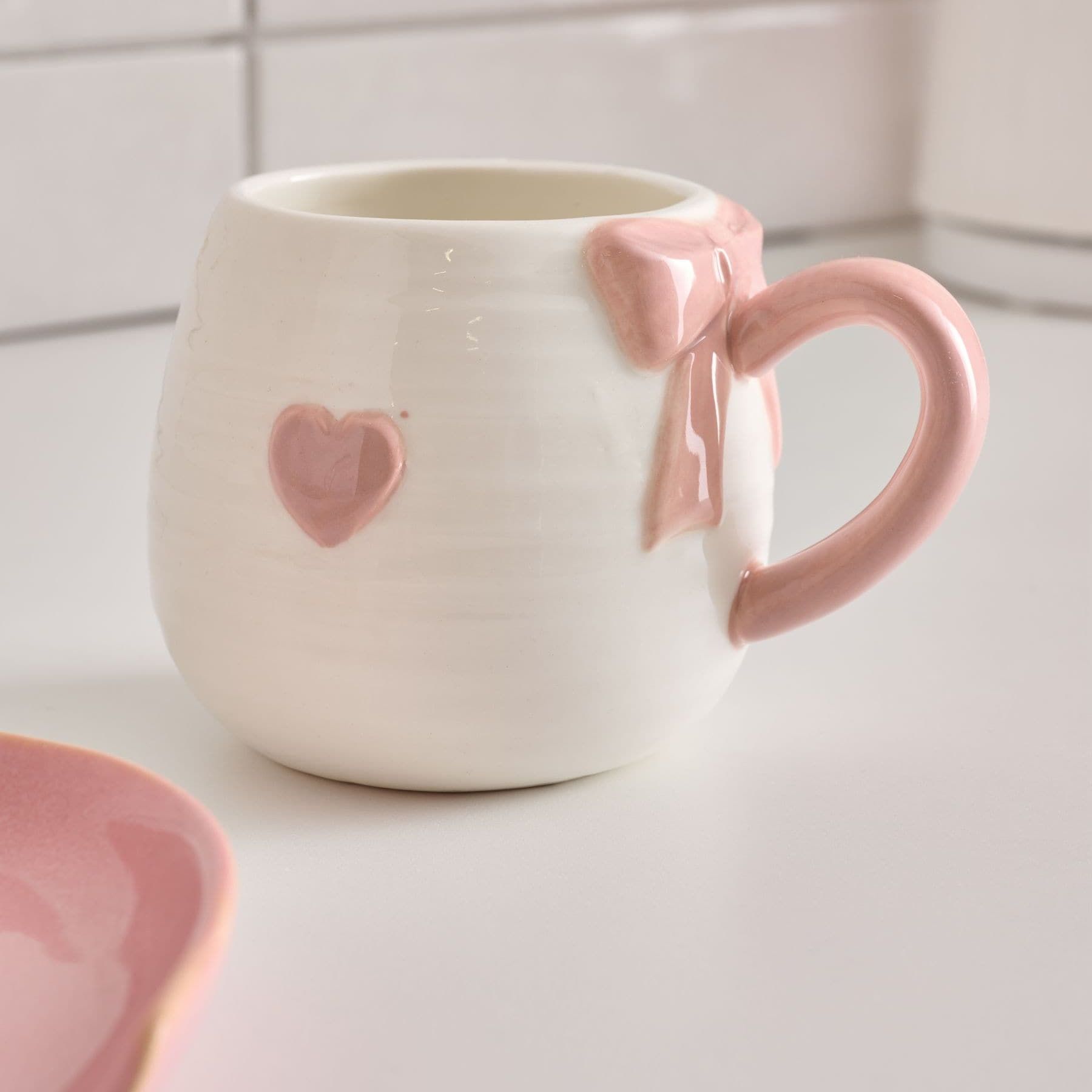 Pink Heart Bow Mug