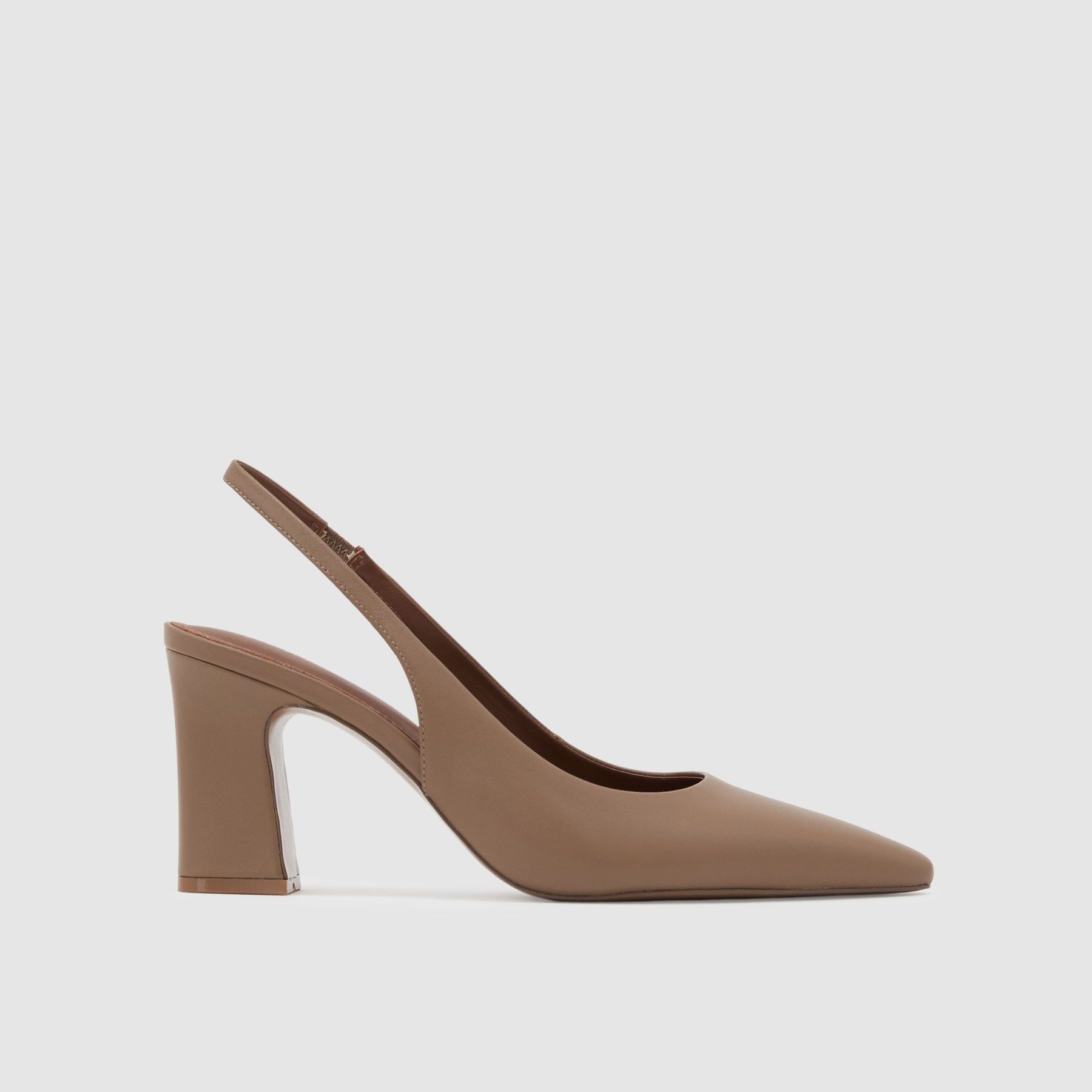 Leather Slingback Court Shoes in Taupe - Size 3 Eu 36