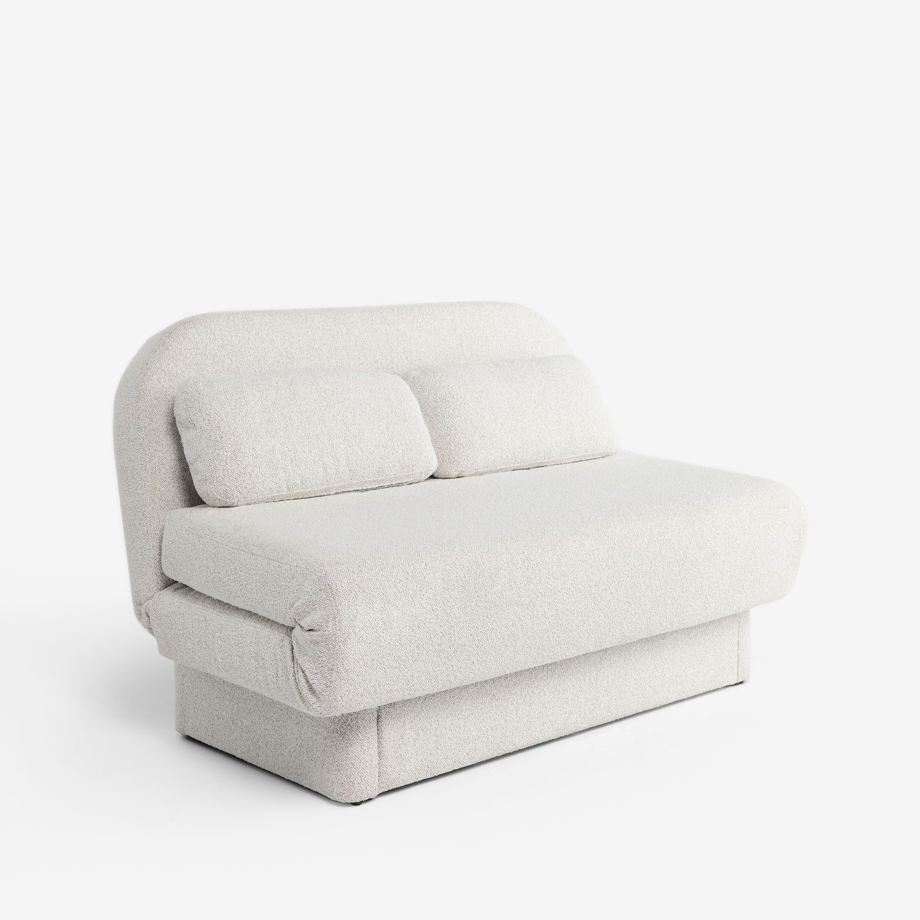 Casual Boucle Light Natural Palma Storage Double Sofa Bed - Size One