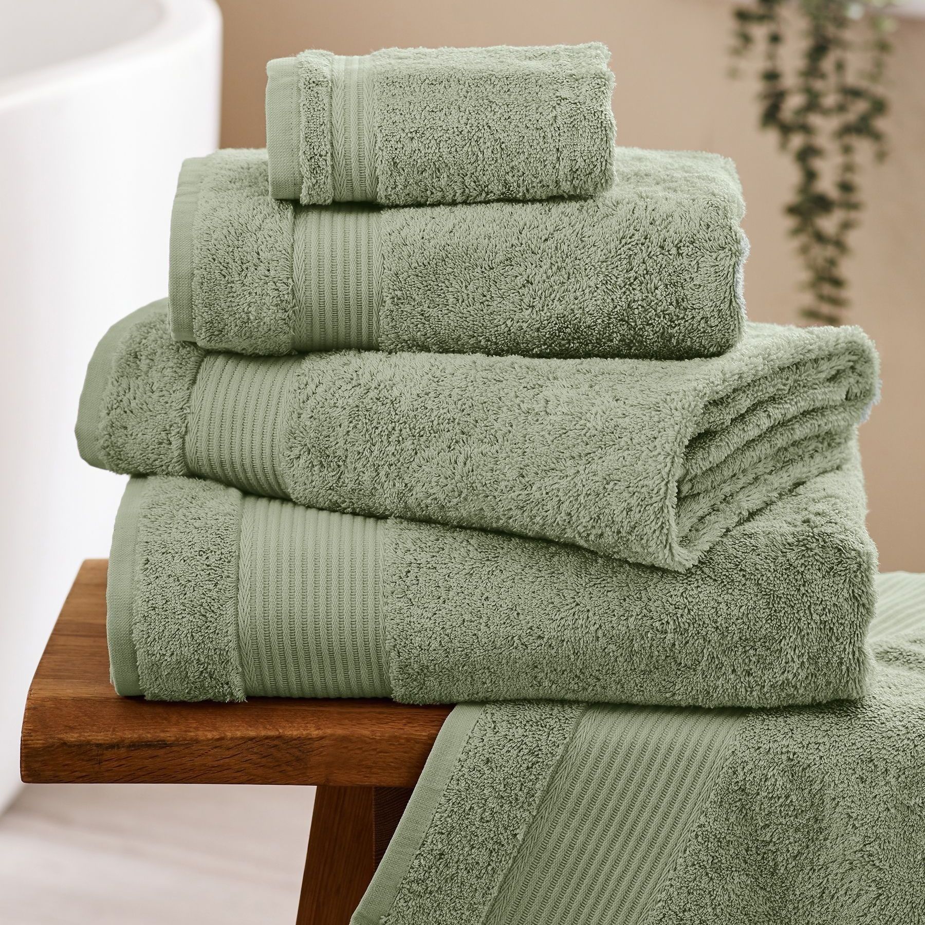 Green Sage Mid Egyptian Cotton Towel