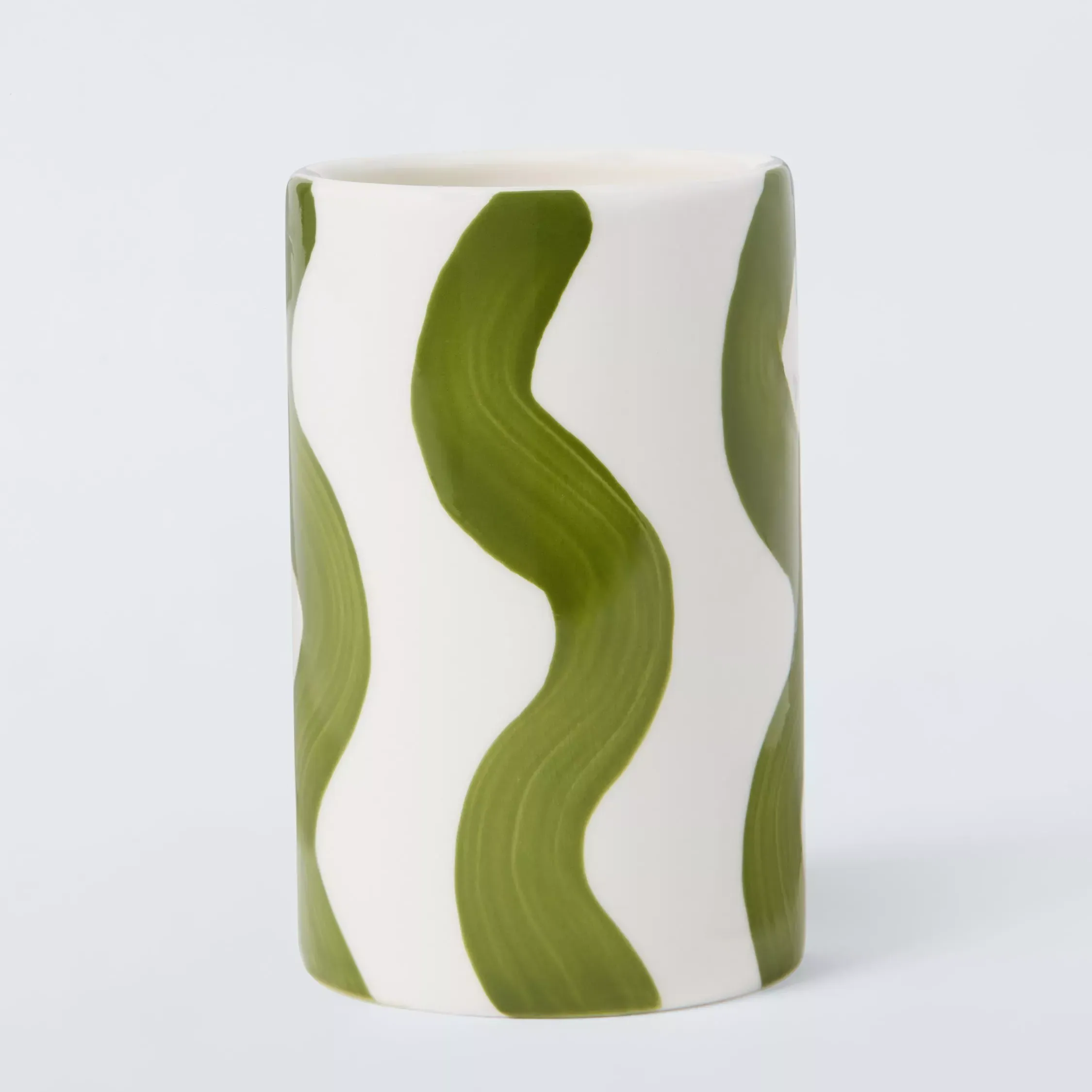 John Lewis Wavy Stripe Bathroom Tumbler, Delft