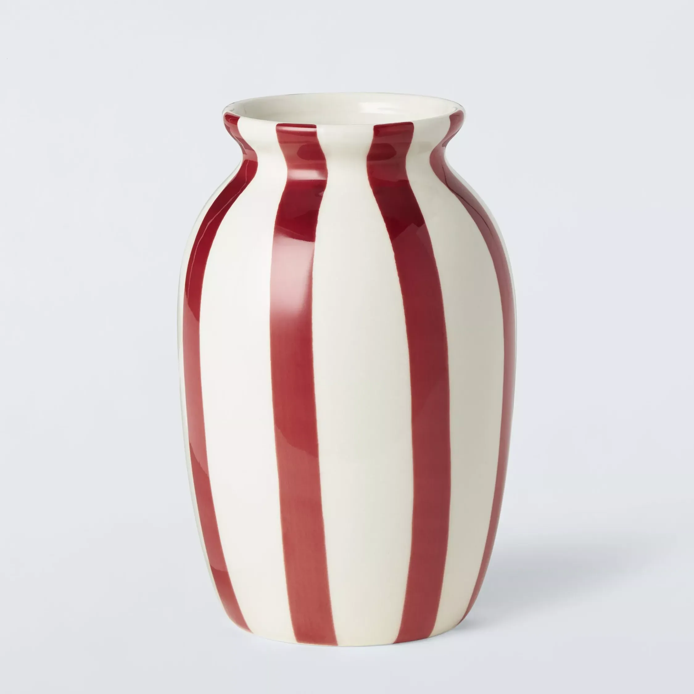 John Lewis Hand Painted Striped Stoneware Vase, H18cm