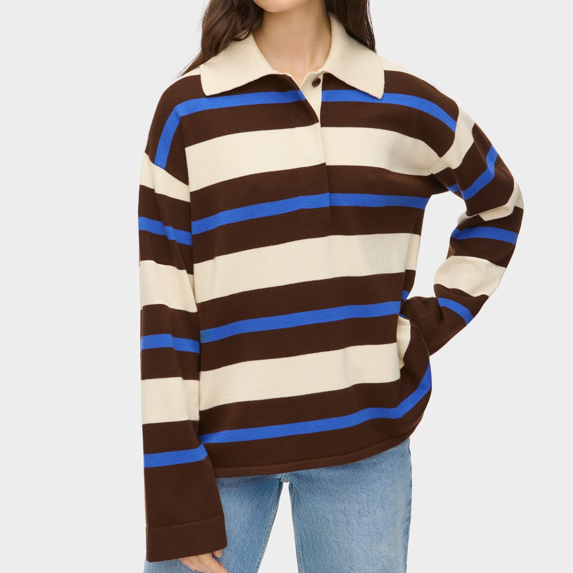 Ester Striped Polo Sweater