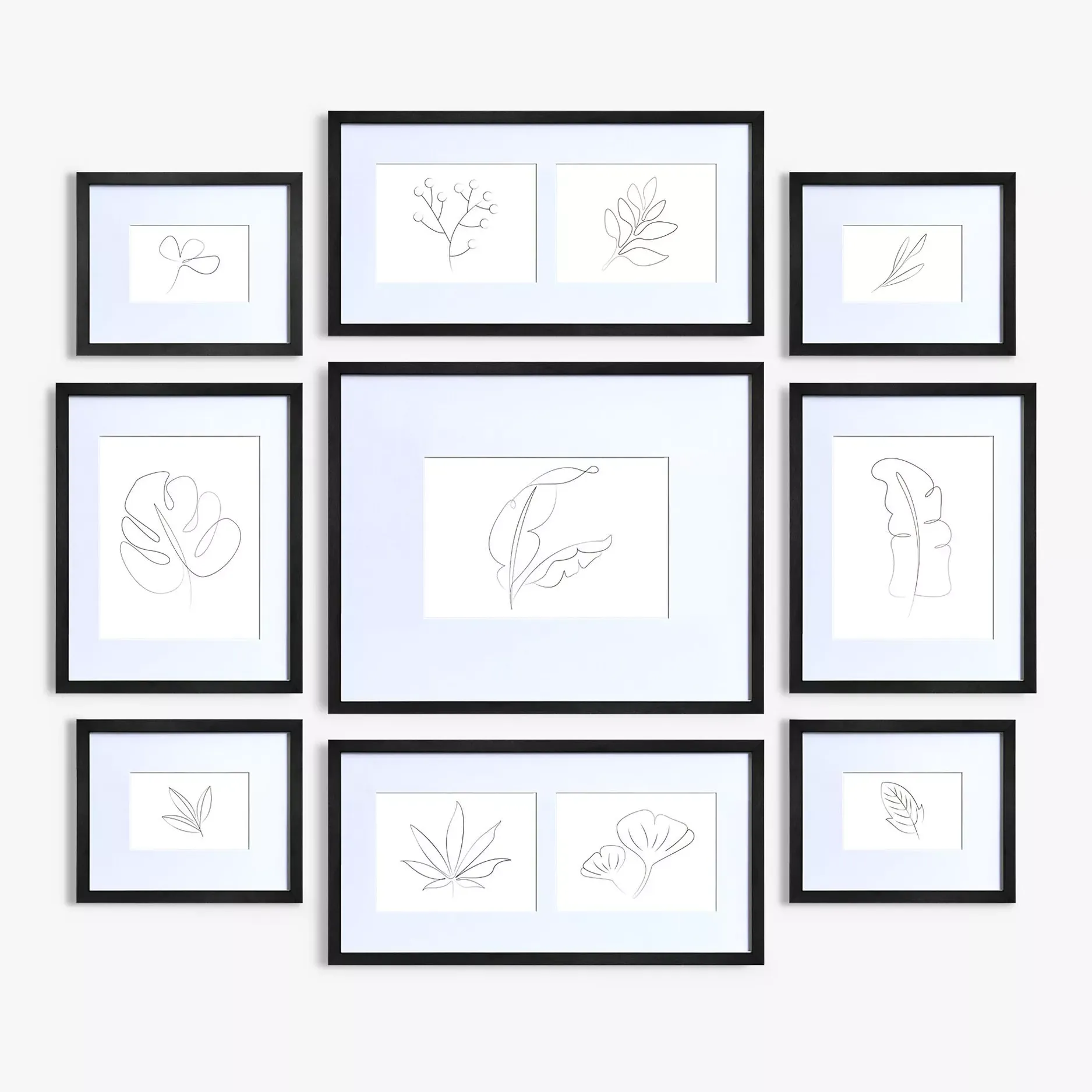 Nielsen Gallery Multi-Aperture Photo Frame Set, 11 Photo, Black