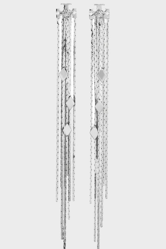 Tory Burch Runway Front Back Chain Earrings
