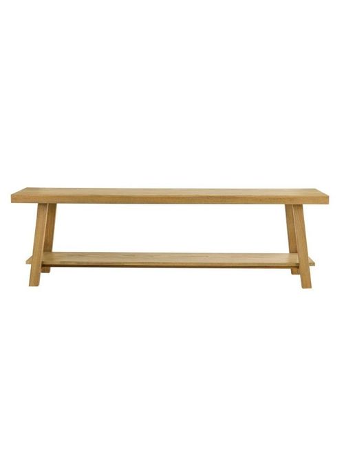 Eliza Wooden Shelf Bench - Light Wood
