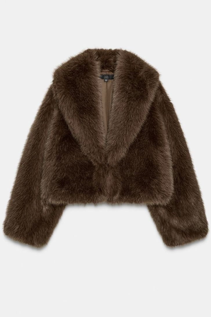 ZARA, Short Faux Fur Coat