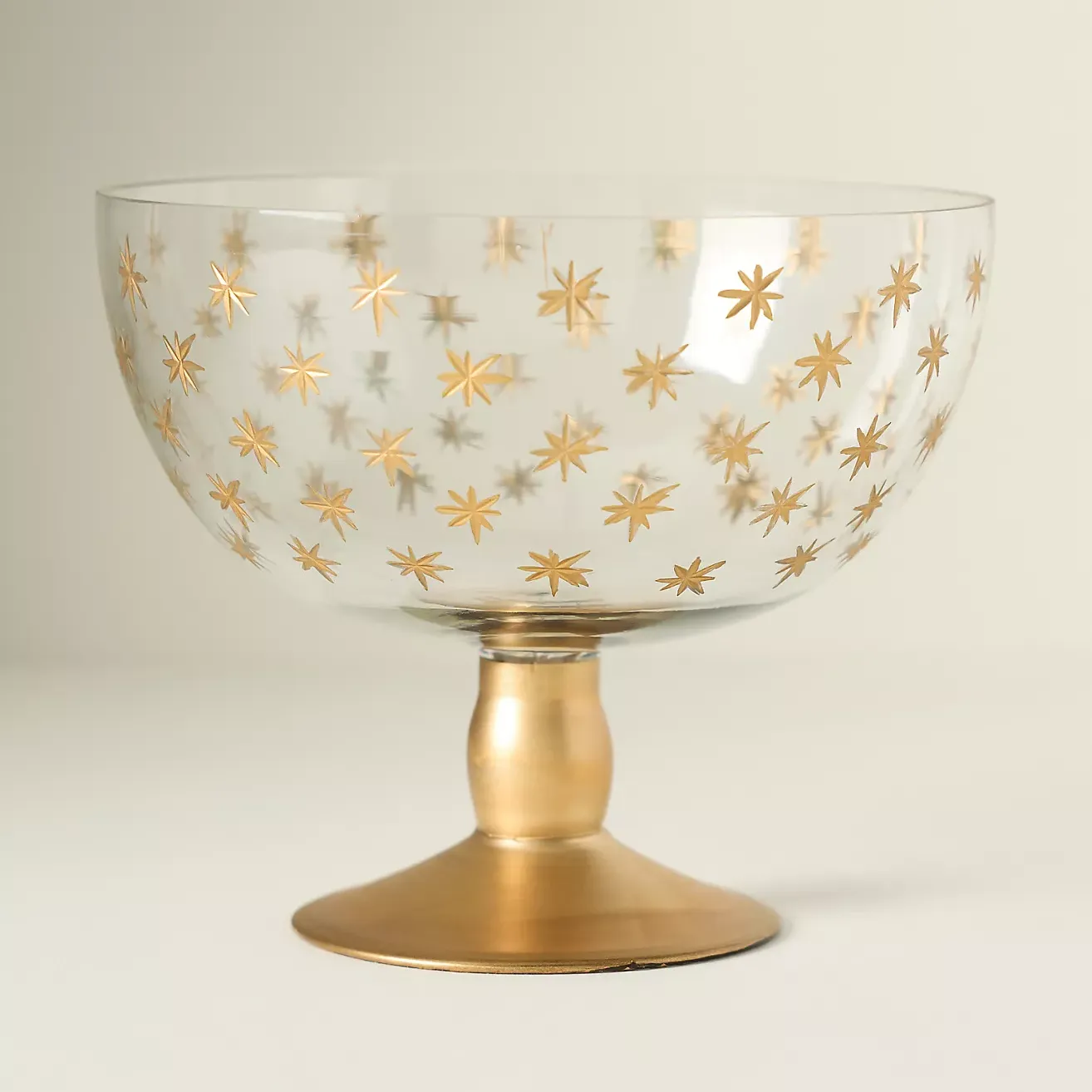 Etched Glass Serve Bowl
