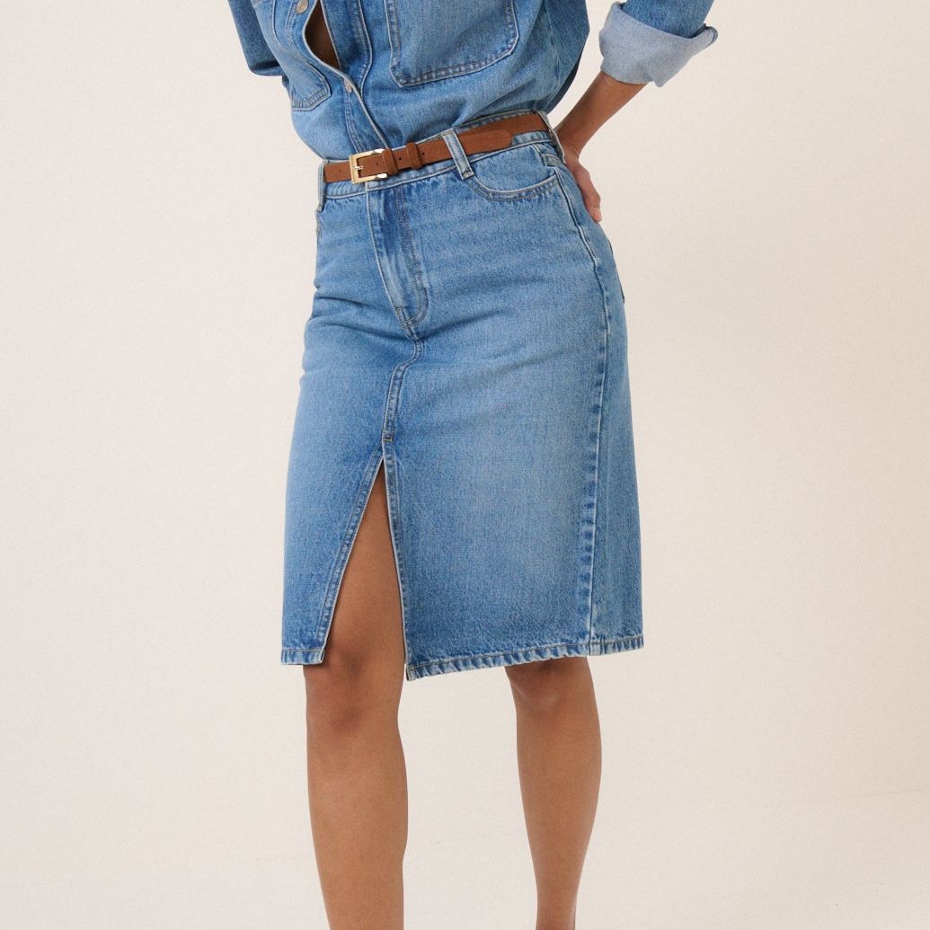 Denim Midi Skirt