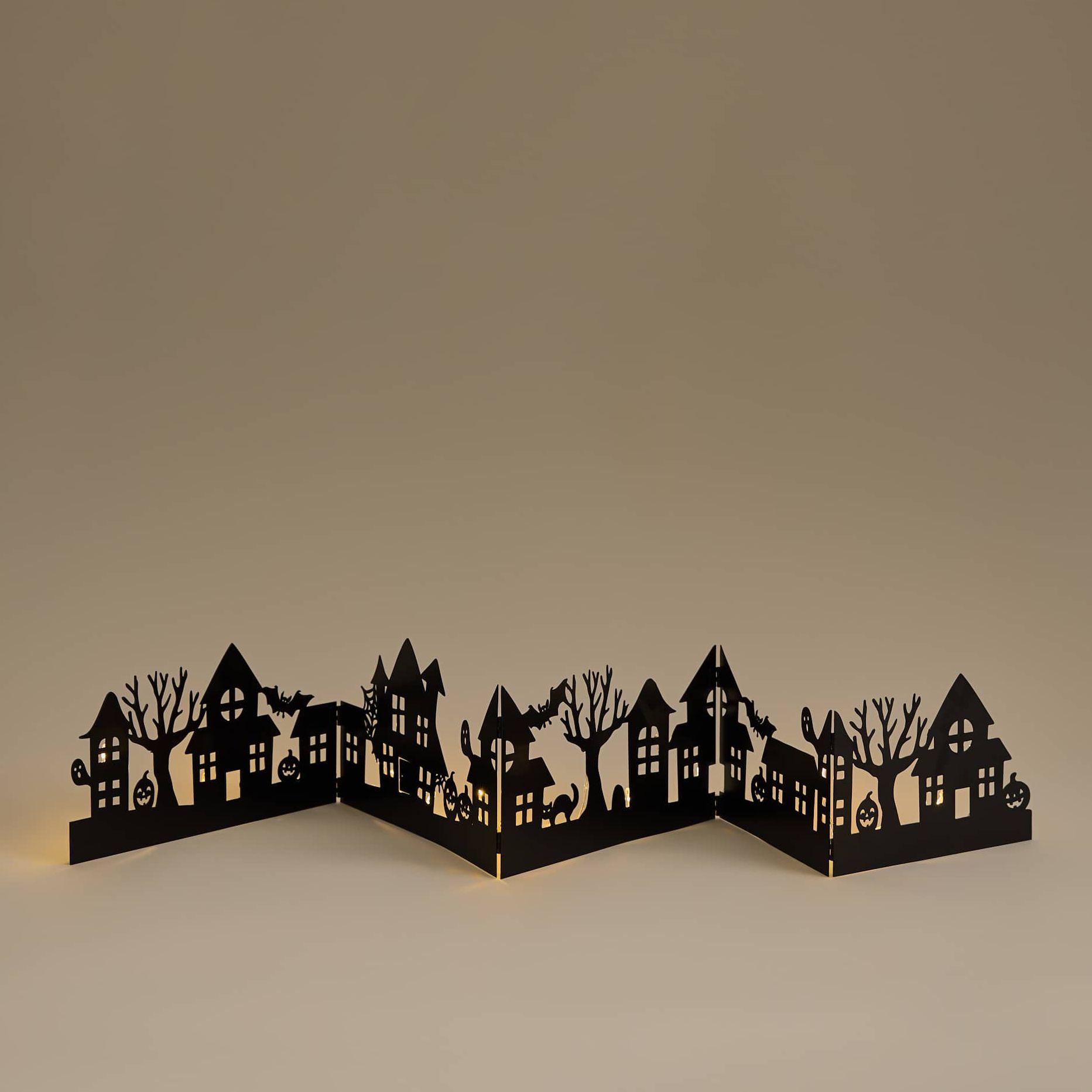 Light Up Halloween Window Scene